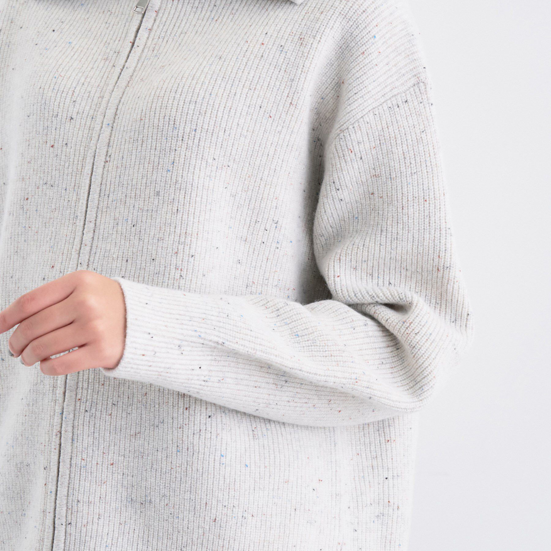 INDIVI「【洗える】カラーネップ ダブルジップカーディガン」|カーディガン|