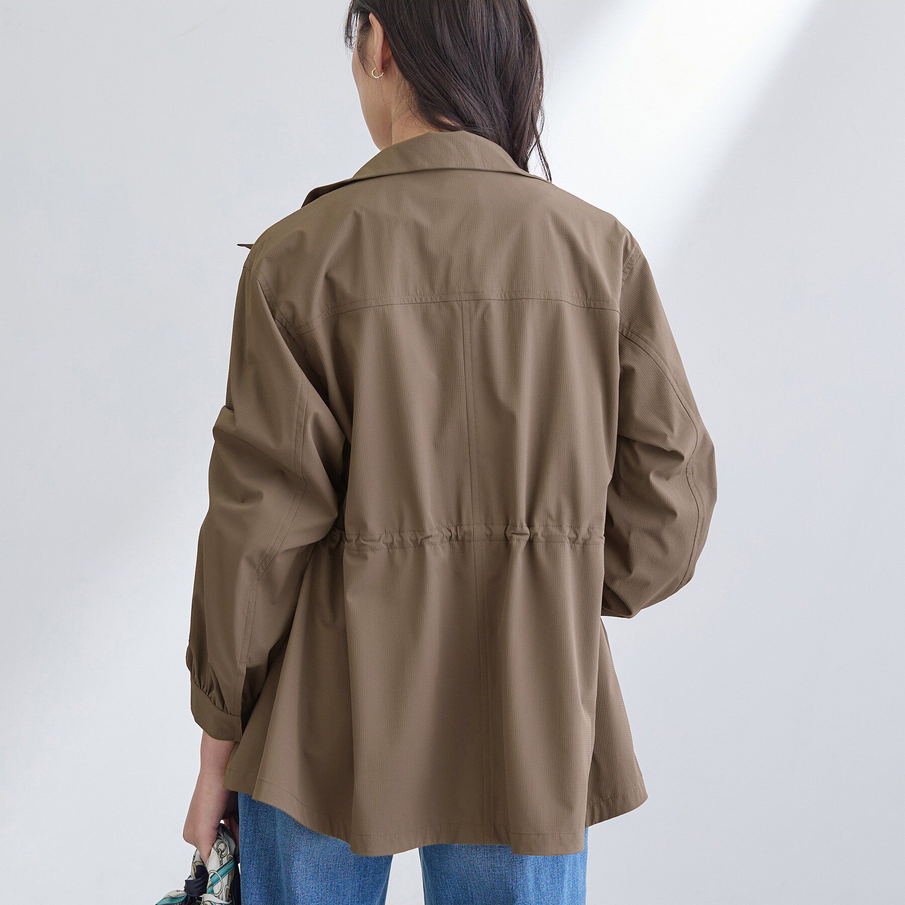 INDIVI「【撥水／フード取外し可】凹凸素材ブルゾン」|ブルゾン・スタジャン|