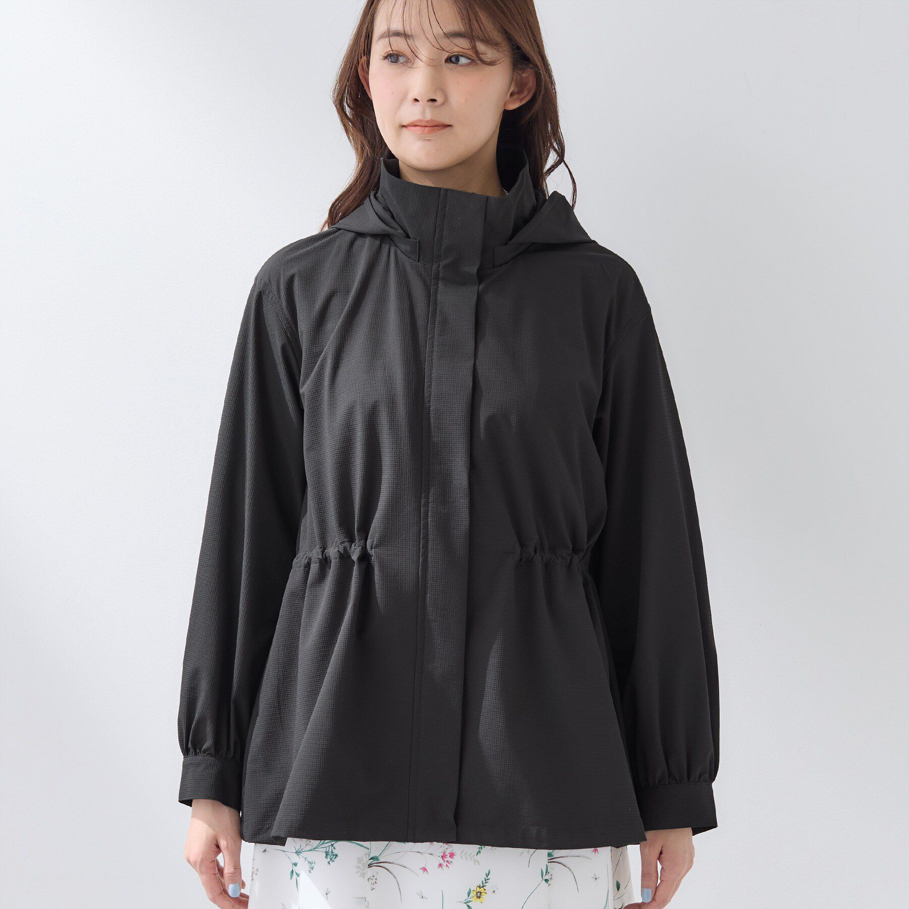 INDIVI「【撥水／フード取外し可】凹凸素材ブルゾン」|ブルゾン・スタジャン|