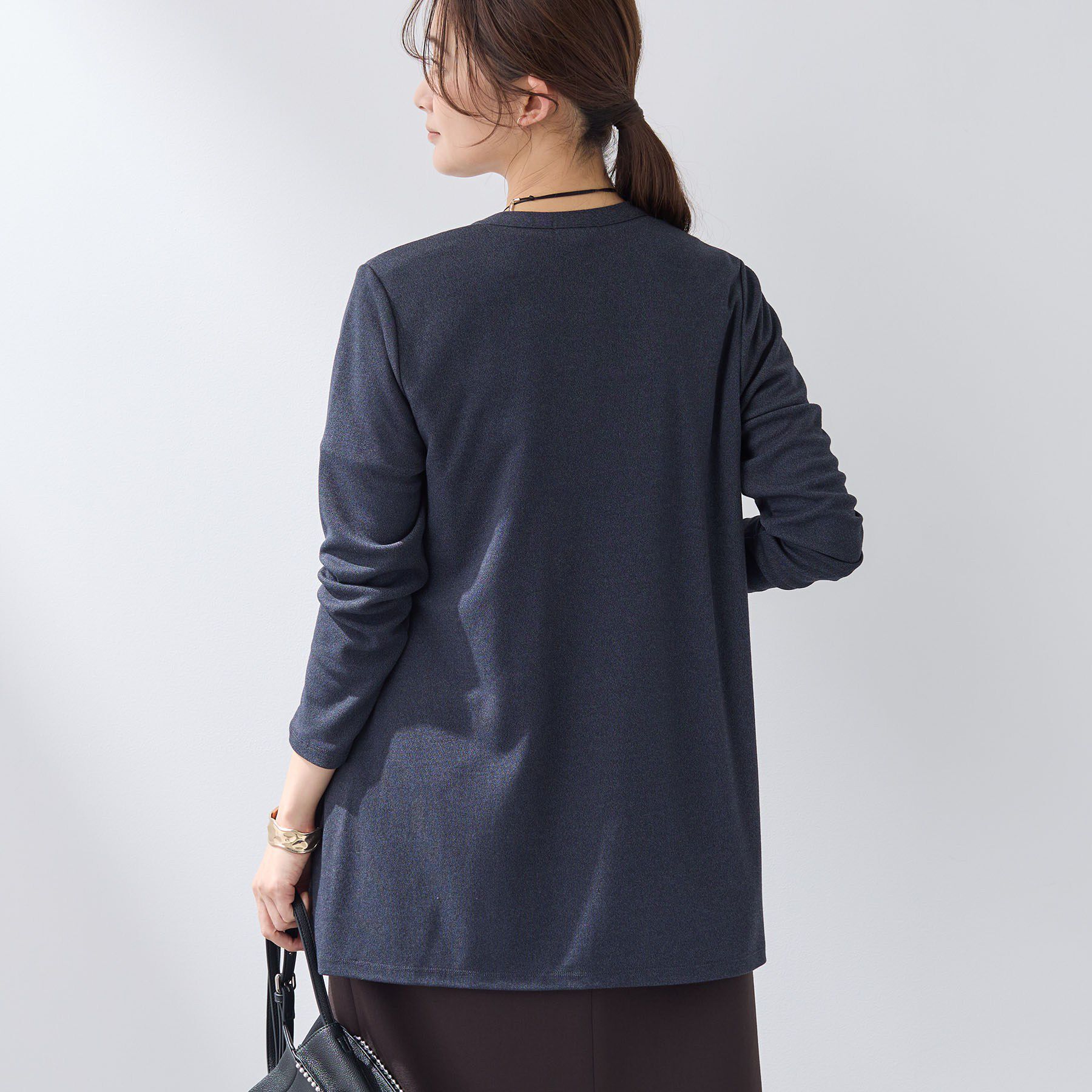 INDIVI「【UVケア】着流しミドル丈カーディガンジャージ」|カーディガン|