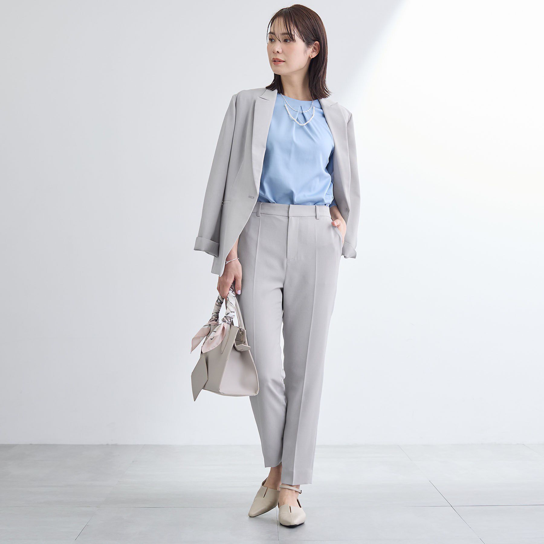 INDIVI「【洗える／UVケア／麻調】シングルジャケット」|テーラードジャケット|