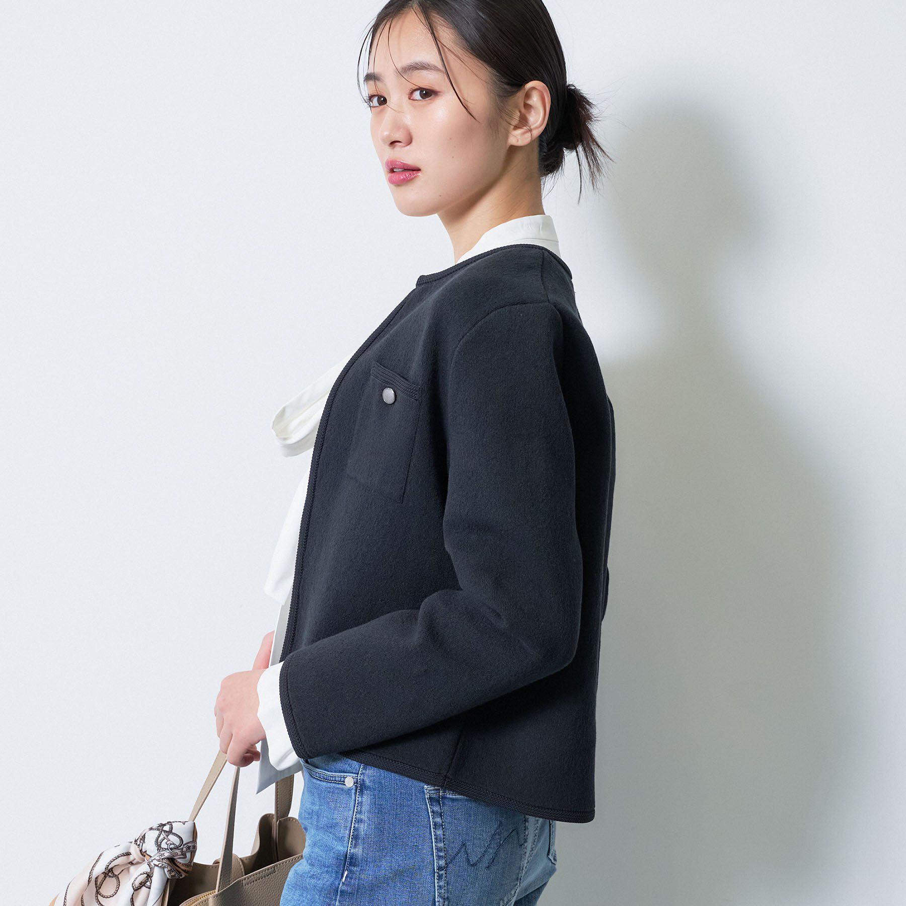 INDIVI「【軽量／セレモニー】ブークレジャケット ニットカーディガン」|カーディガン|