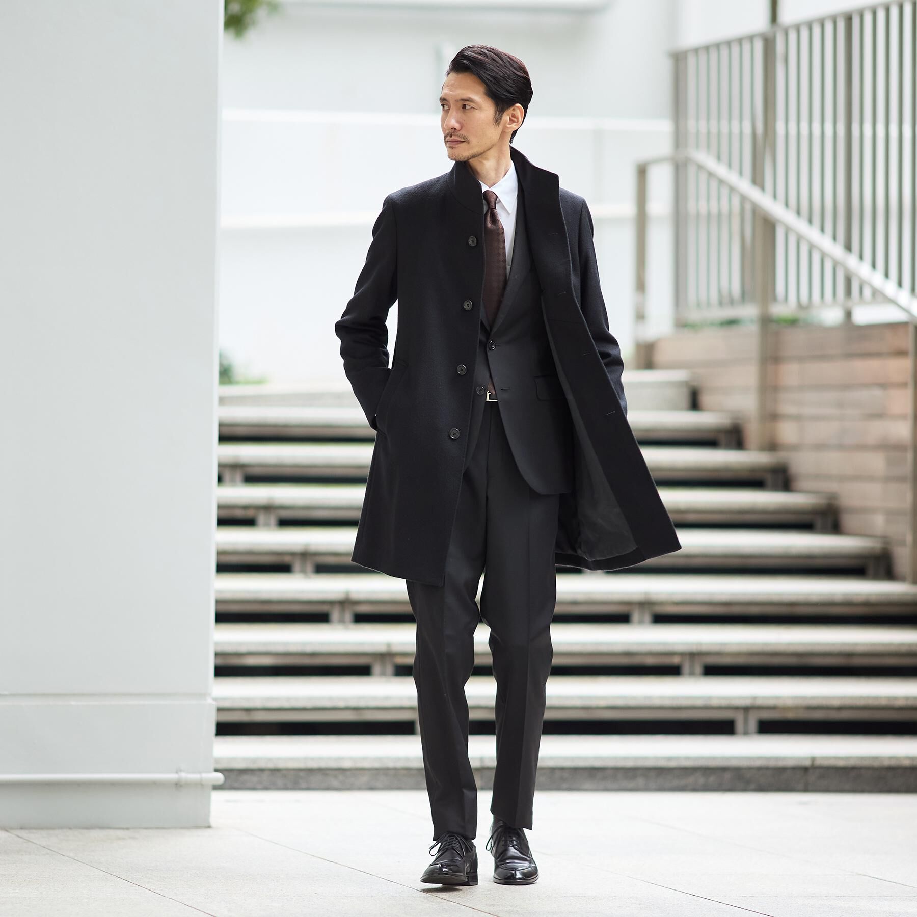 TAKEO KIKUCHI「【ウールカシミヤブレンド】ビーバー調 スタンドカラー コート」|その他|