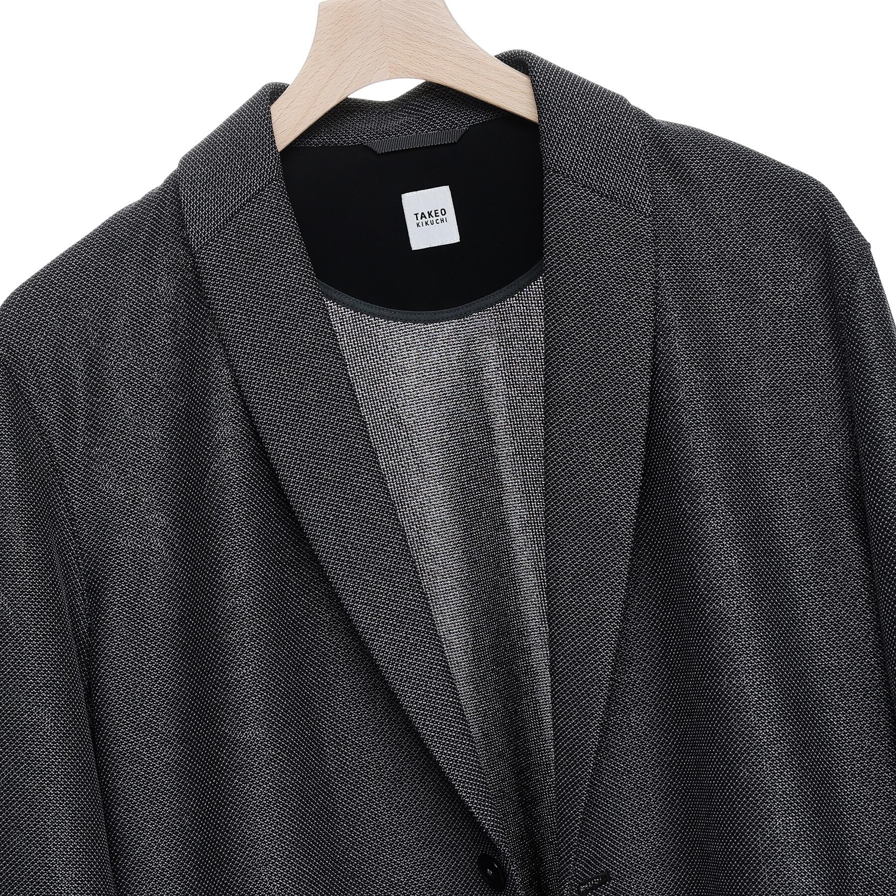 TAKEO KIKUCHI「【尾州織】後染め ドビーメッシュ ショール羽織り」|カーディガン|