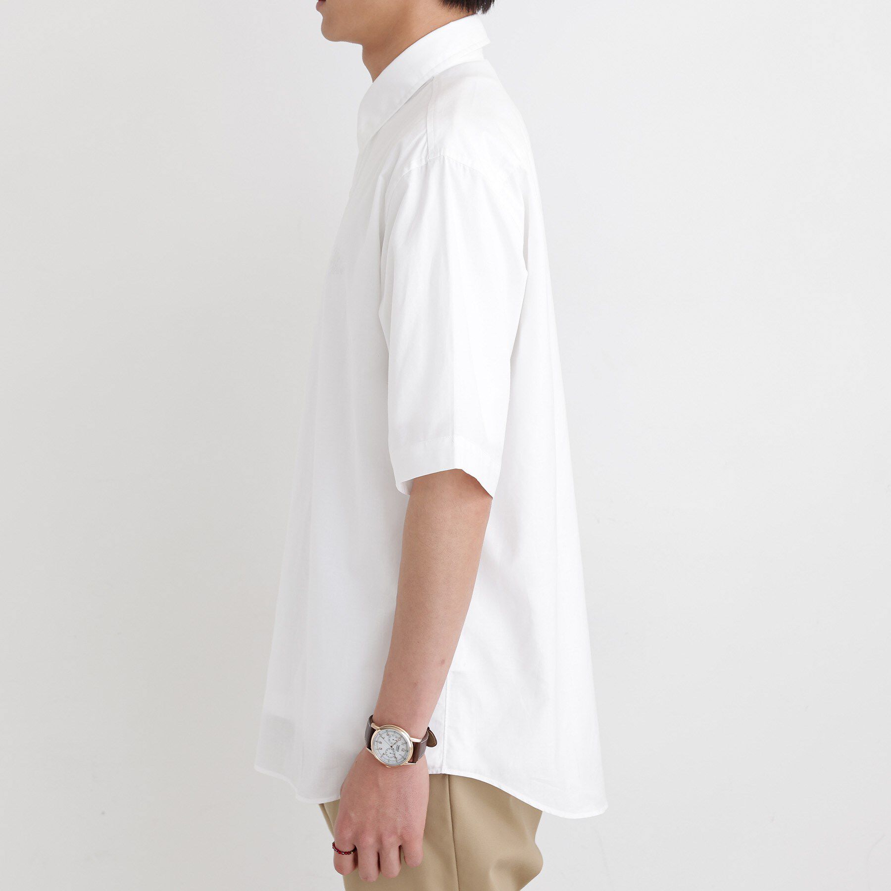 TAKEO KIKUCHI「【LIMITED】ワンポイントロゴ刺繍 綿麻半袖シャツ」|シャツ・ブラウス|