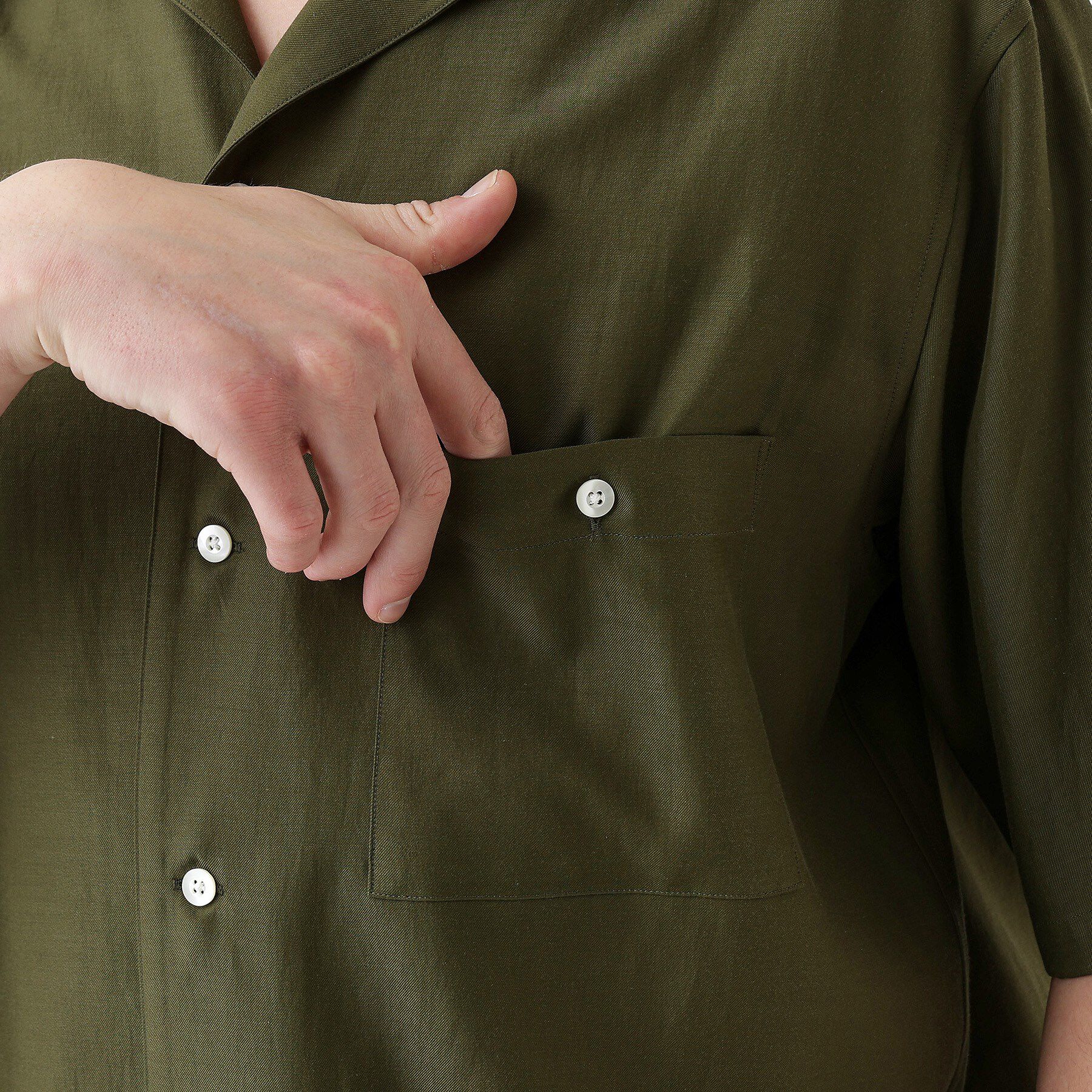 TAKEO KIKUCHI「【THE FLAGSHIP】変形オープンカラー 半袖シャツ」|シャツ・ブラウス|