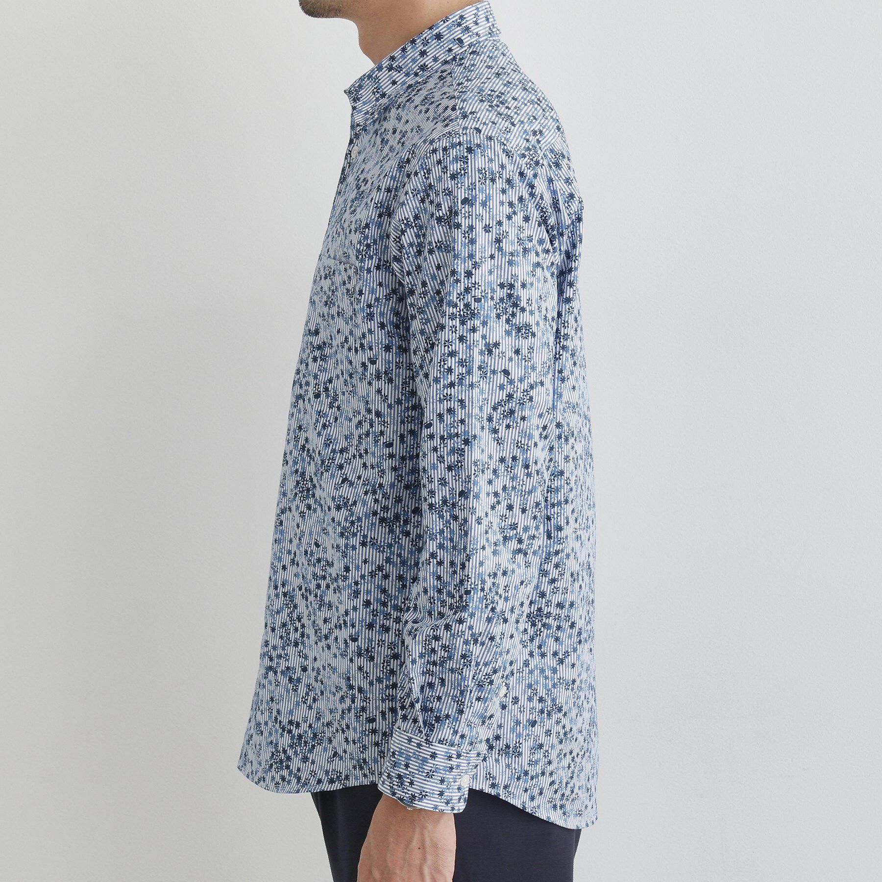 TAKEO KIKUCHI「ストライプ小花 長袖シャツ」|シャツ・ブラウス|