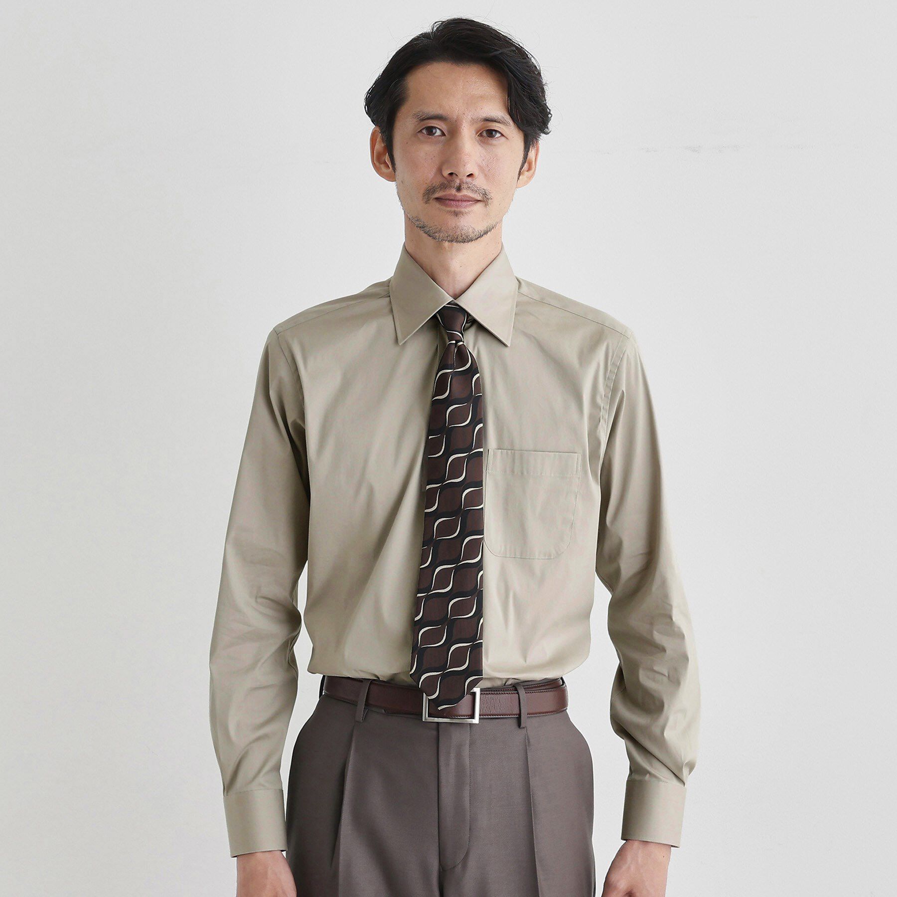 TAKEO KIKUCHI「ストレッチ ワイドカラー シャツ」|シャツ・ブラウス|