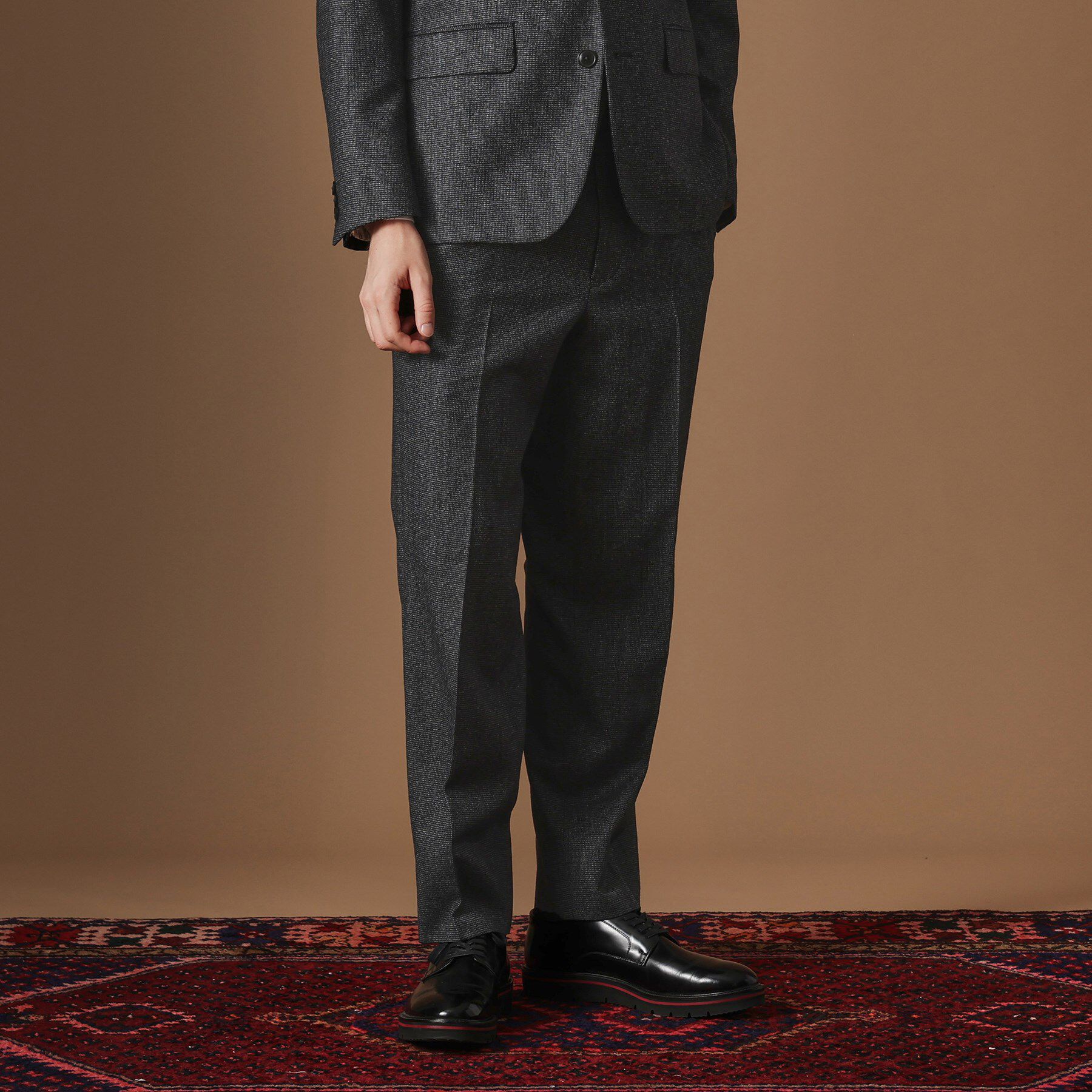 40CARATS&525「【Sサイズ～】ピンチェックミルドスラックス」|その他|ブラック(919)