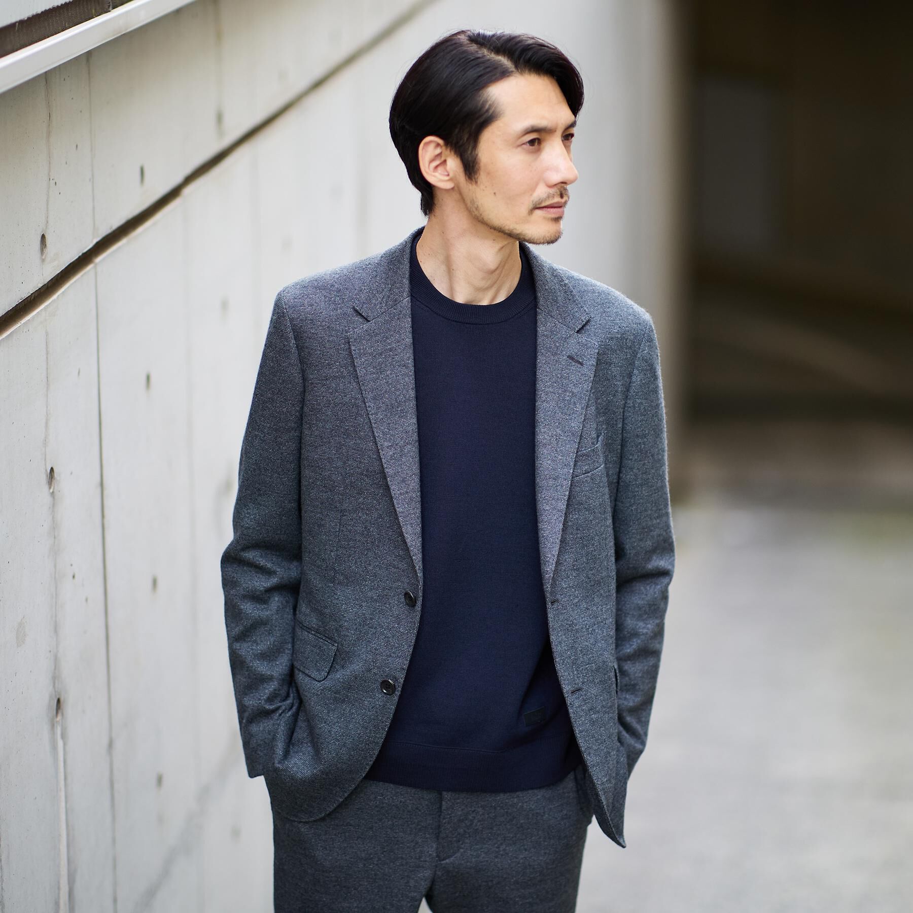 TAKEO KIKUCHI「【Sサイズ～】アンチピリング テーラードネック ニット」|ニット・セーター|