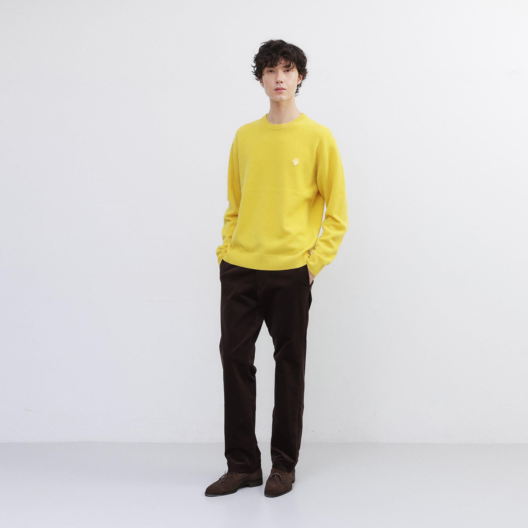 TAKEO KIKUCHI「【Air Palette Knit】ワンポイント カラーニット プルオーバー」|ニット・セーター|