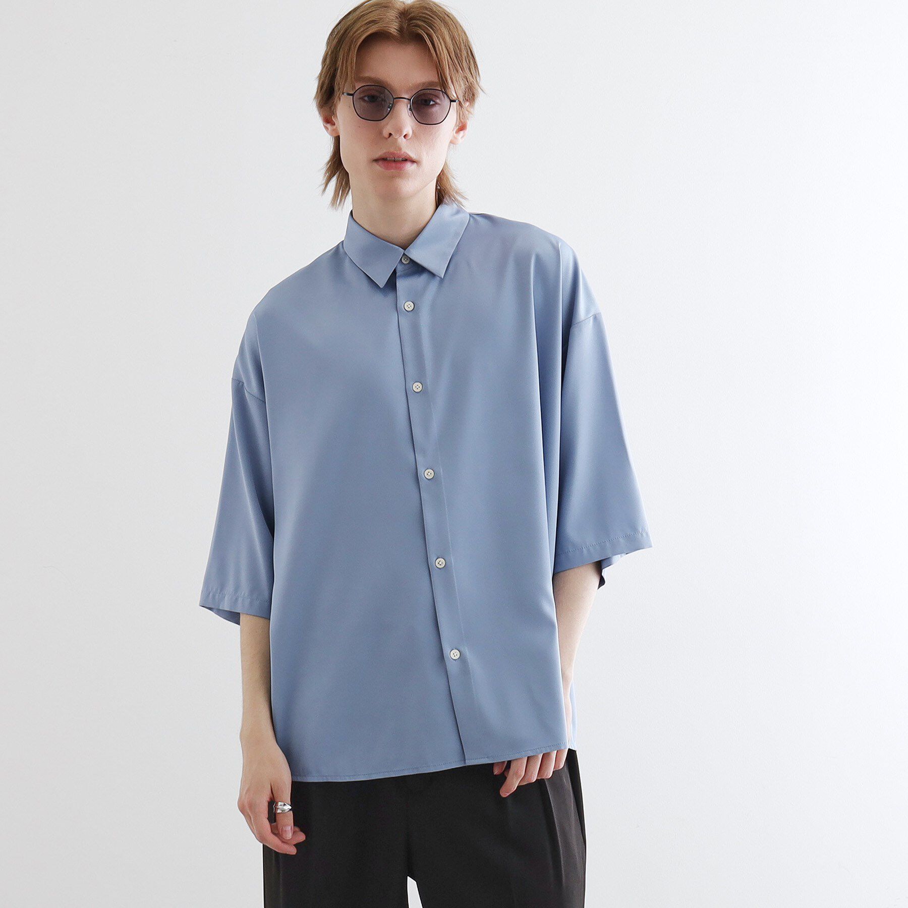 tk.TAKEO KIKUCHI「【WEB限定】無地/花柄アソートドレープ半袖シャツ」|シャツ・ブラウス|