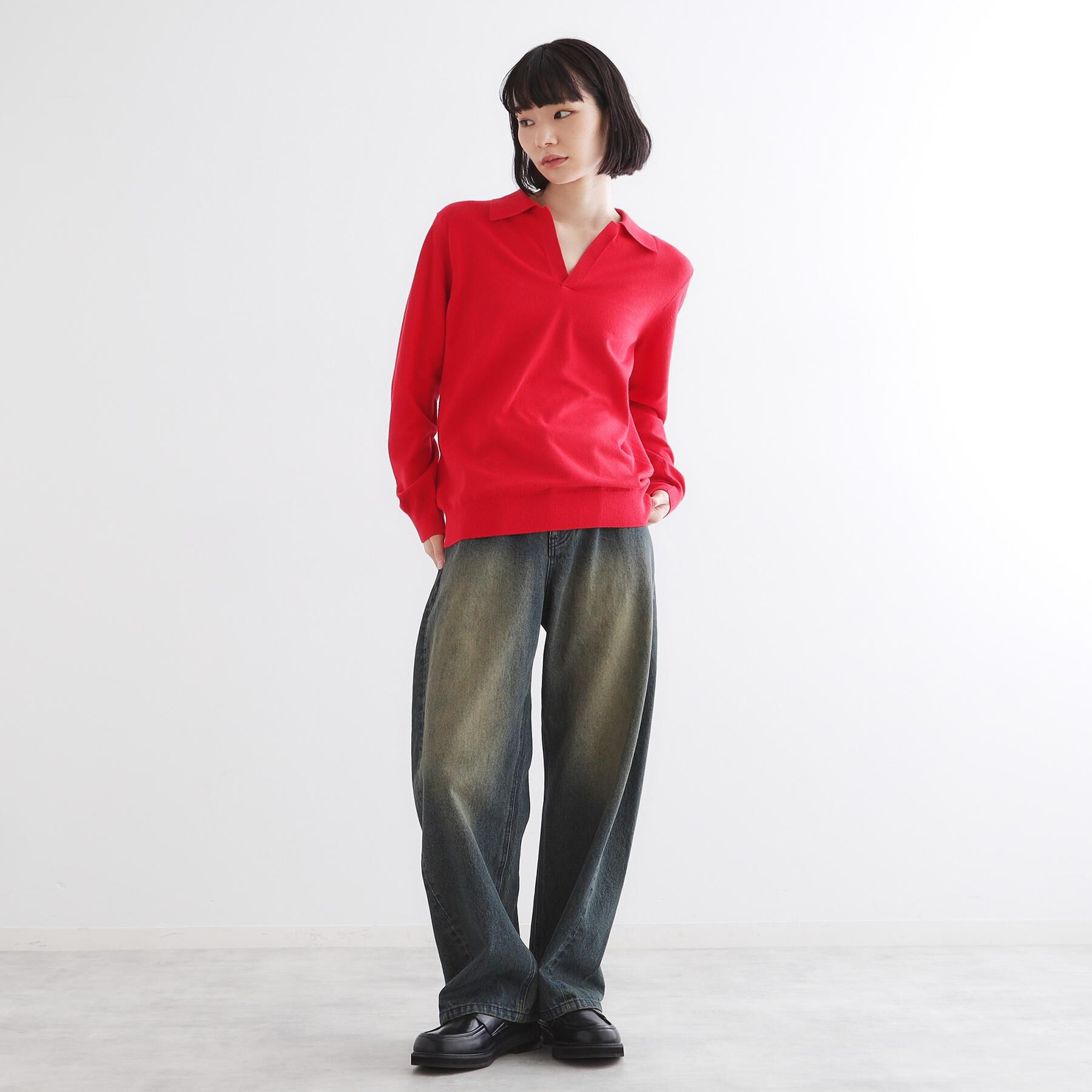 tk.TAKEO KIKUCHI「ハイゲージスキッパーコンパクトポロニット」|ニット・セーター|