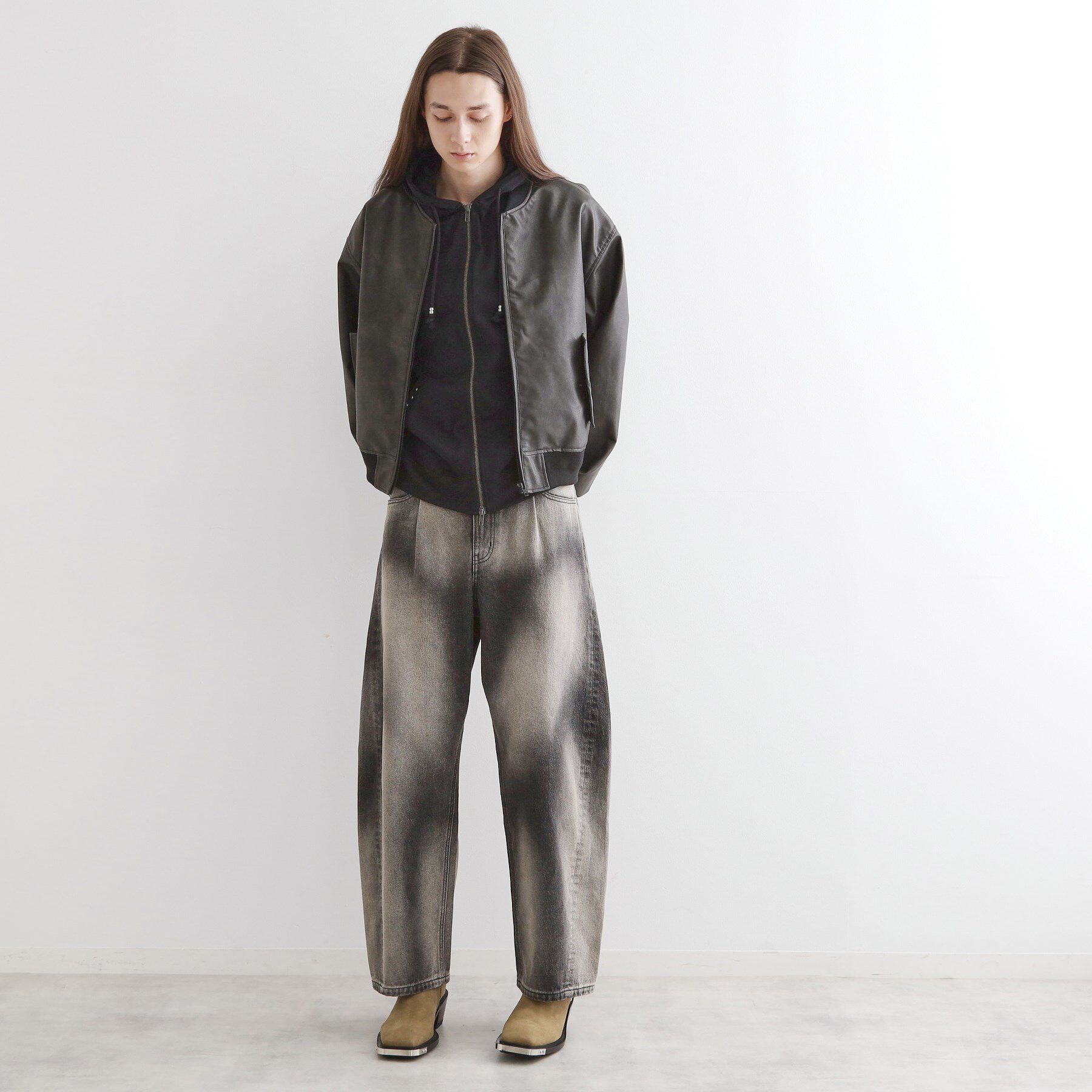 tk.TAKEO KIKUCHI「シンセティックレザー MA－1」|ブルゾン・スタジャン|