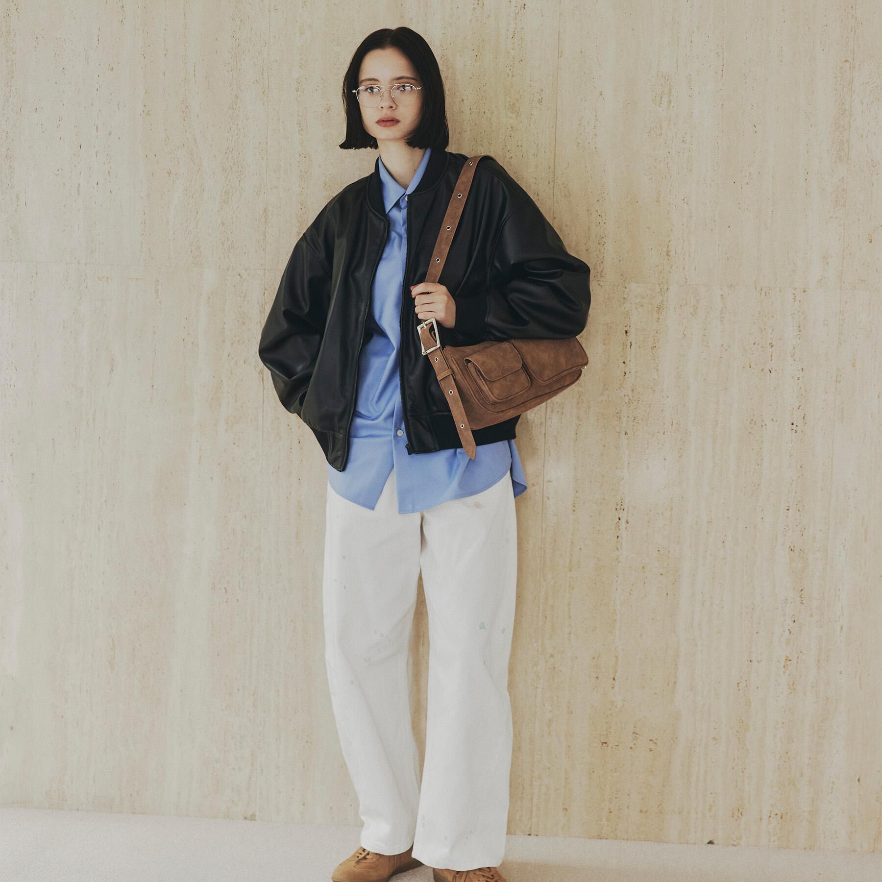 tk.TAKEO KIKUCHI「シンセティックレザー MA－1」|ブルゾン・スタジャン|