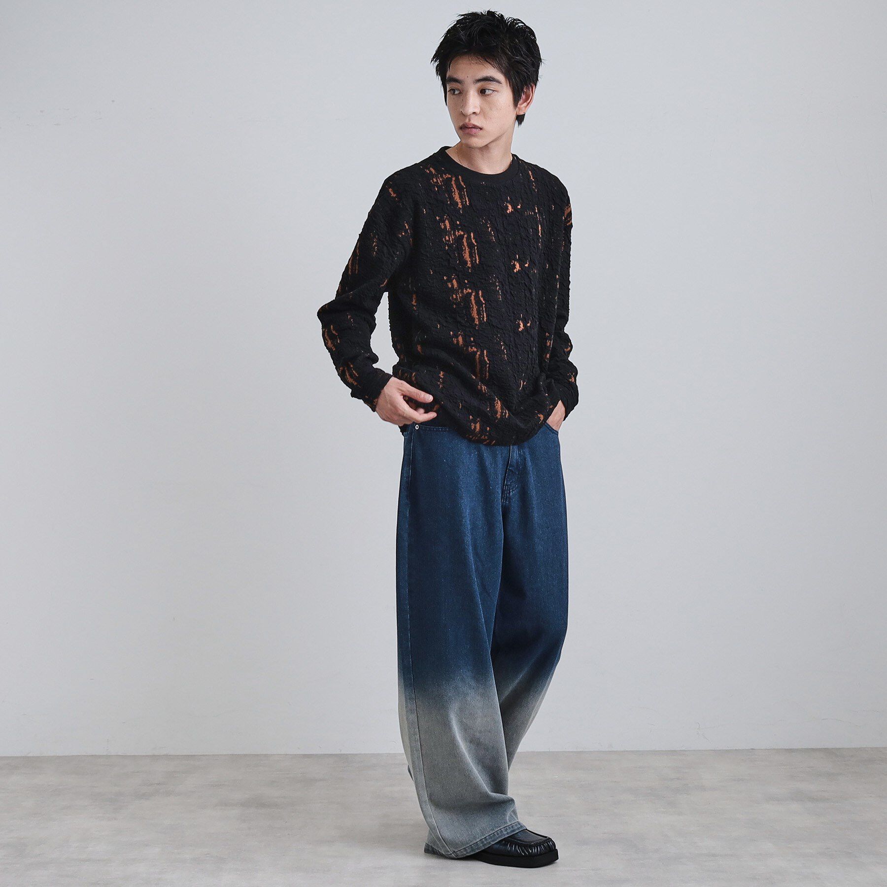 tk.TAKEO KIKUCHI「アブストラクトふくれジャカードプルオーバー」|Tシャツ・カットソー|