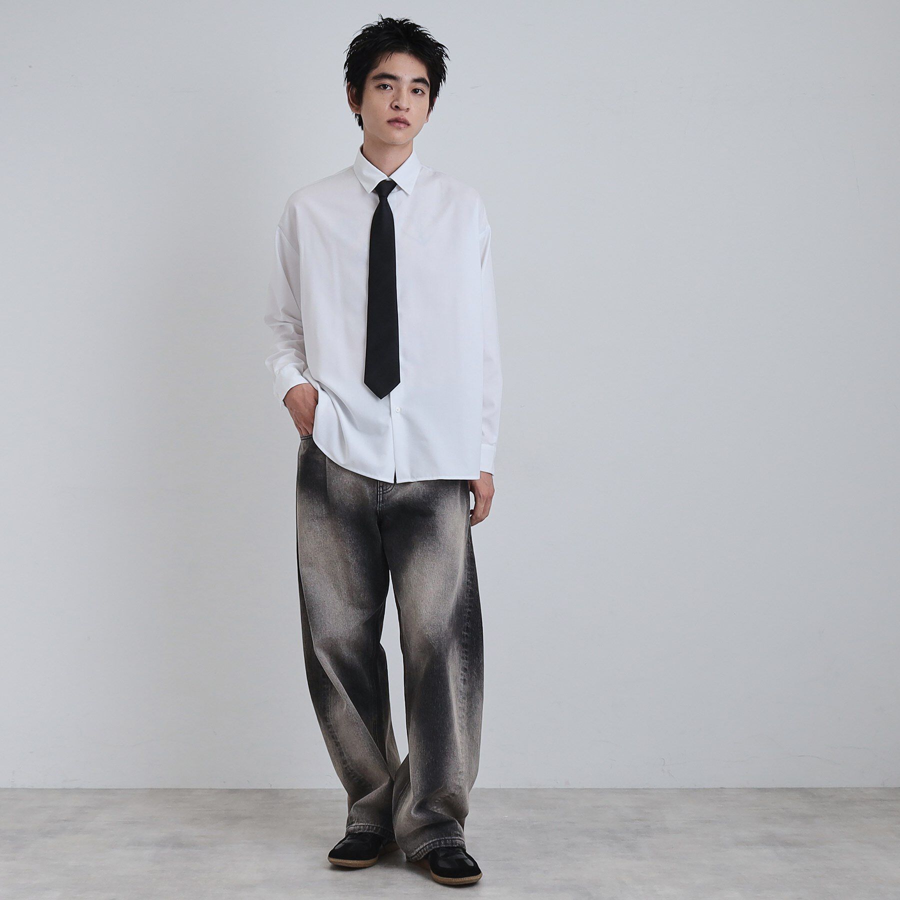 tk.TAKEO KIKUCHI「【ネクタイ付き】グランパシャツ」|シャツ・ブラウス|