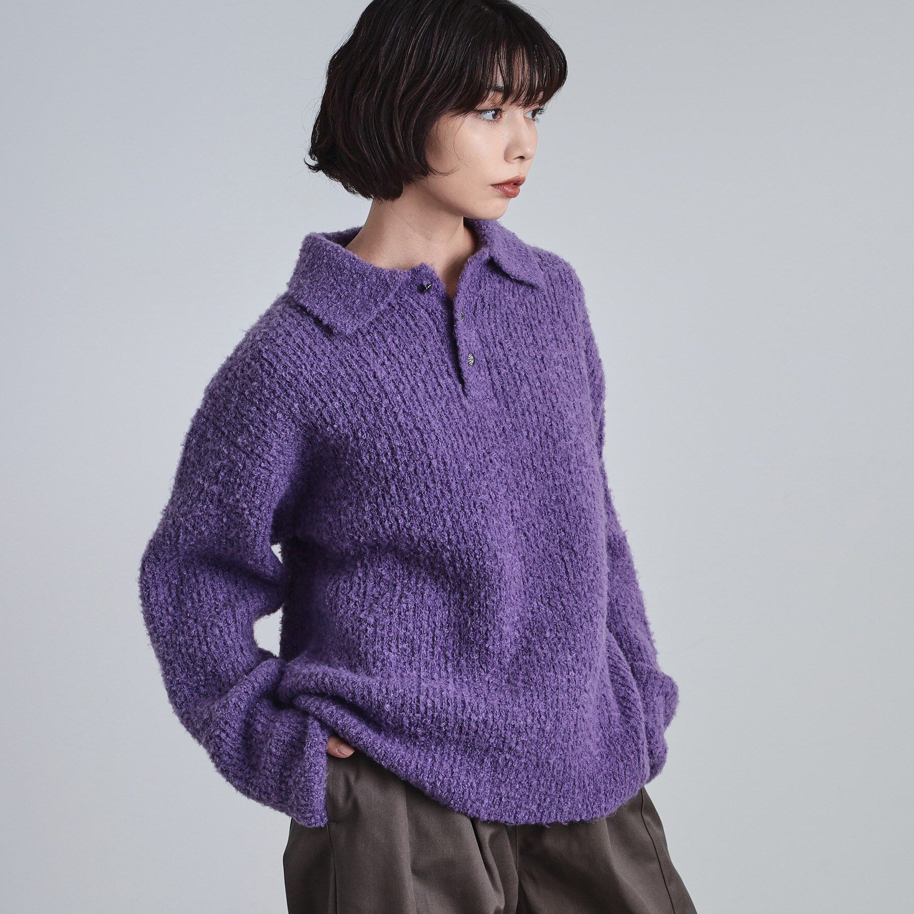 tk.TAKEO KIKUCHI「ブークレニットポロシャツ」|ニット・セーター|