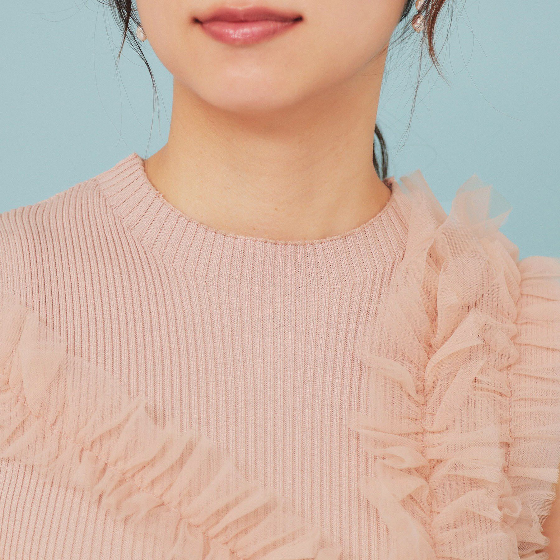 index「ランダムチュールフリルノースリブニット【洗濯機洗い可】」|ニット・セーター|