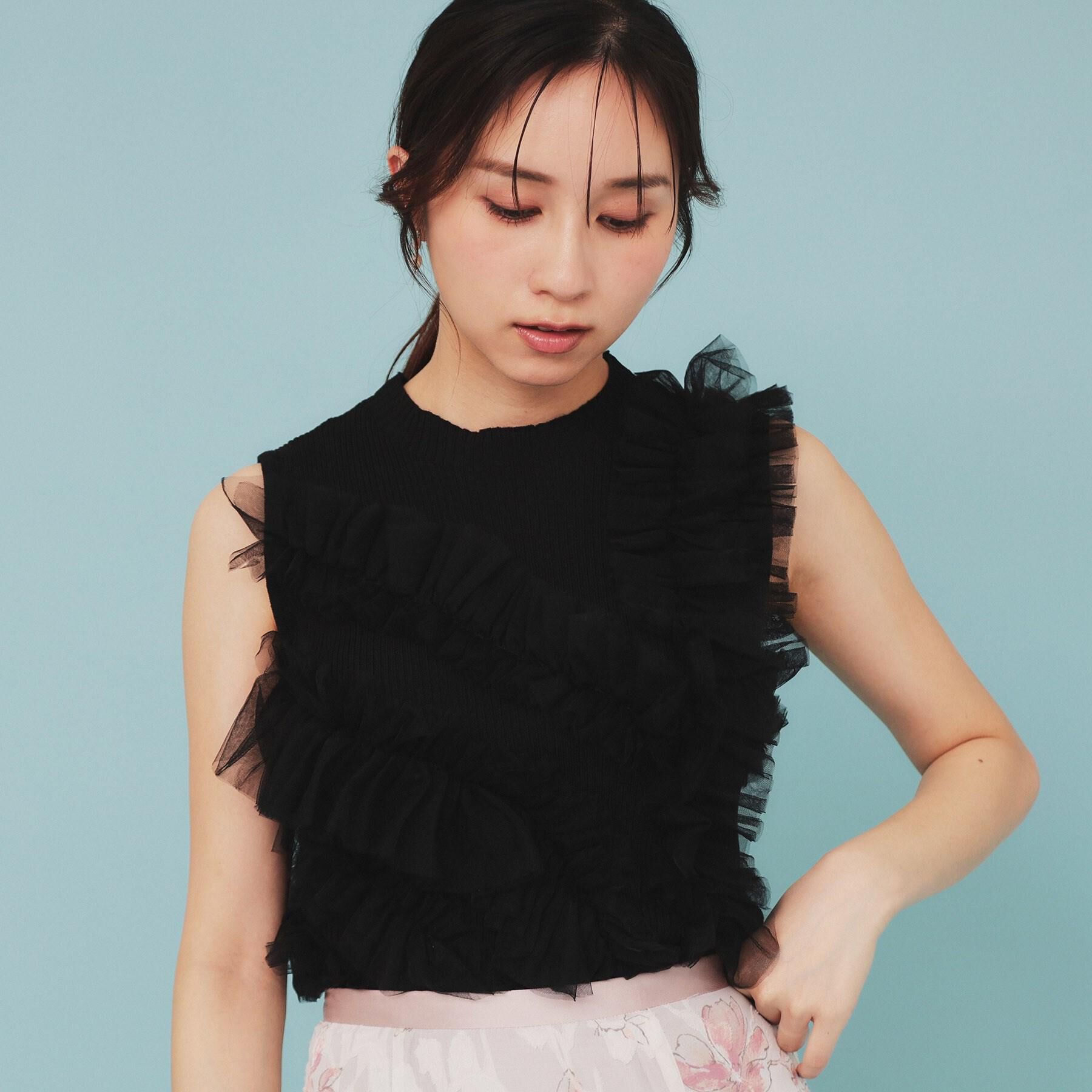 index「ランダムチュールフリルノースリブニット【洗濯機洗い可】」|ニット・セーター|