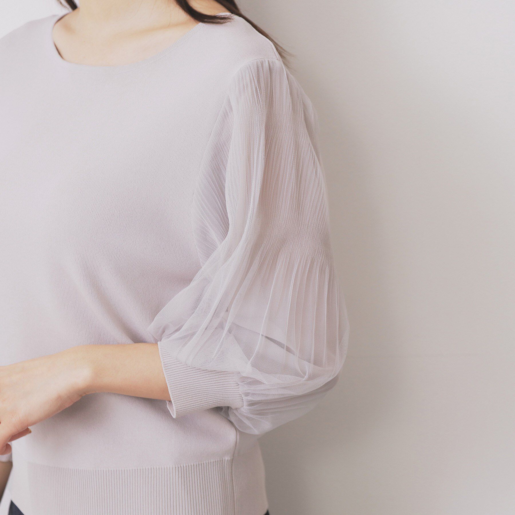 index「《5色展開》マジョリカプリーツスリーブニット【洗濯機洗い可】」|ニット・セーター|