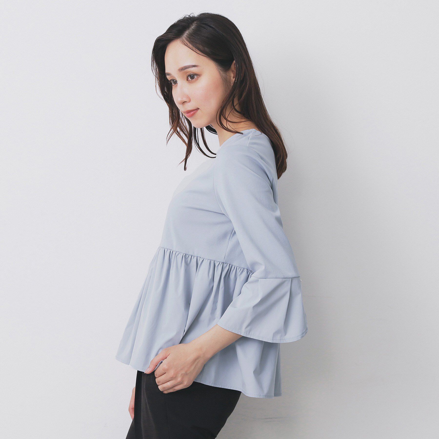 index「ドッキングペプラムトップス【洗濯機洗い可】」|Tシャツ・カットソー|