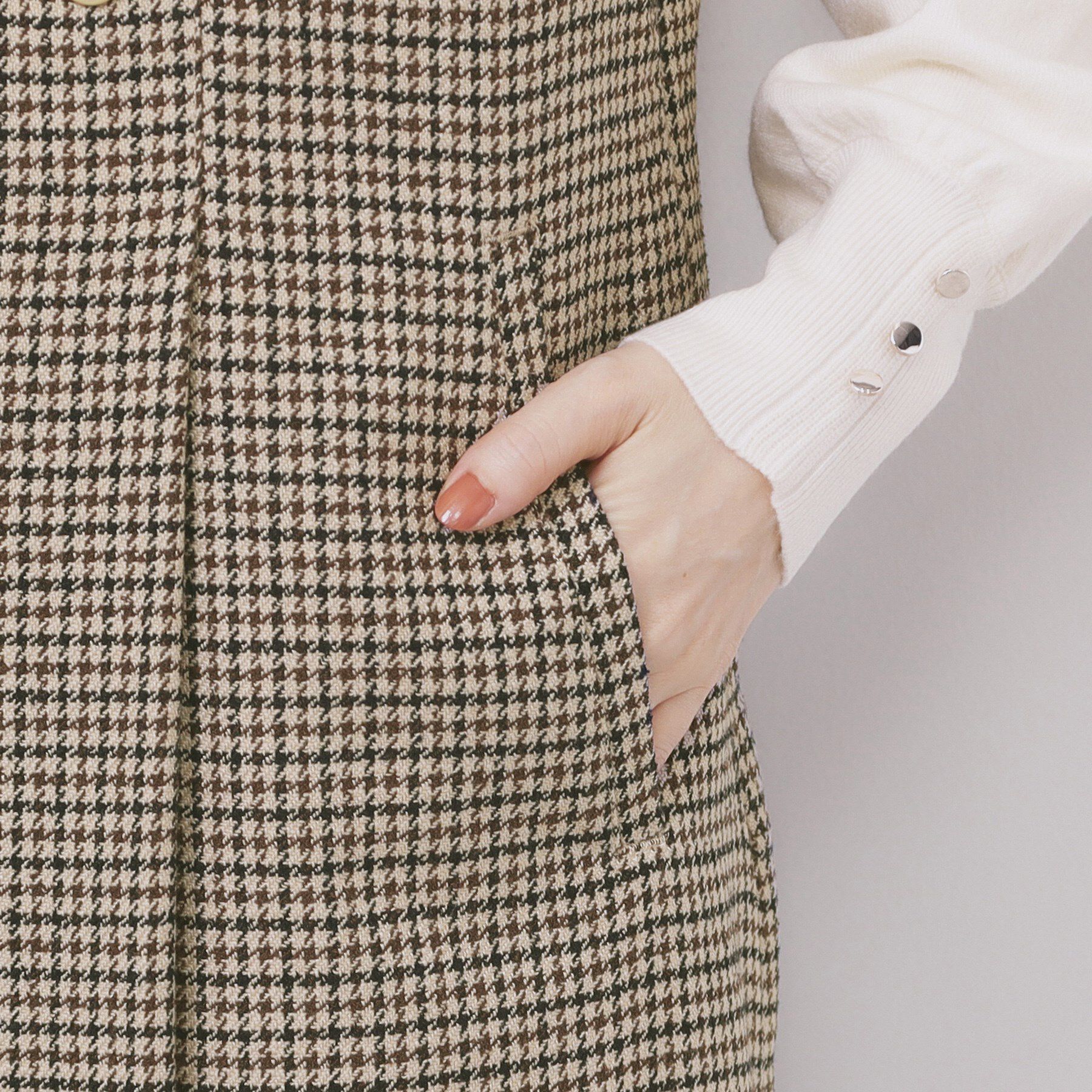 index「ラップ風ツイードジャンスカ【洗濯機OK/防シワ】」|ワンピース|