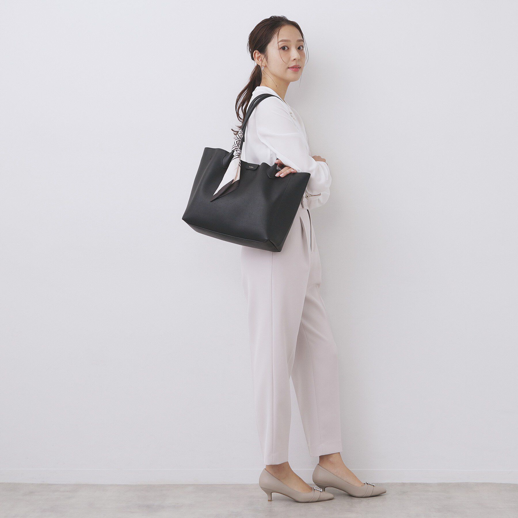 index「ストライプスカーフ付きトートバッグ【A4サイズ】」|トートバッグ|