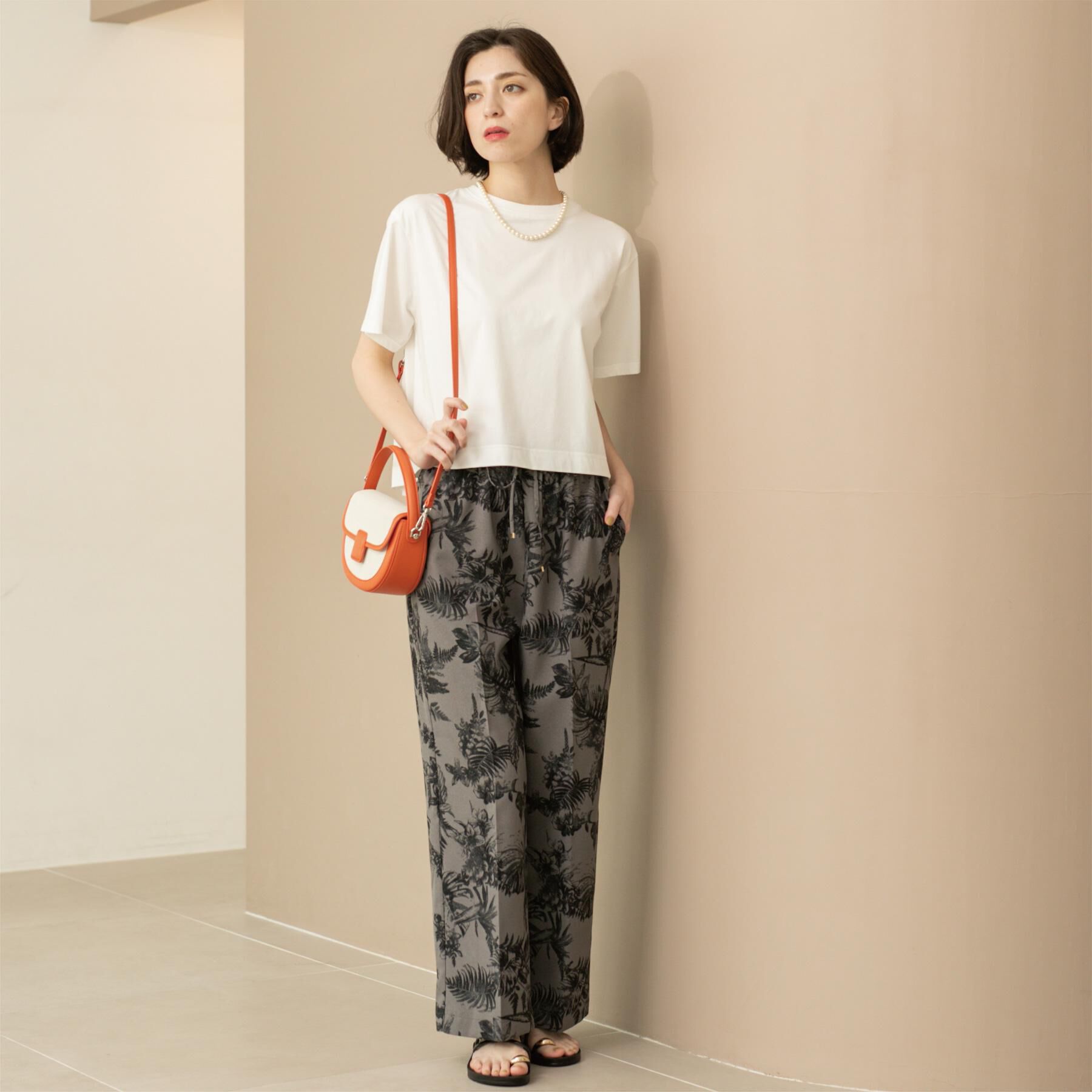 OPAQUE.CLIP「バックフレアショートTシャツ【洗濯機洗い可】」|Tシャツ・カットソー|