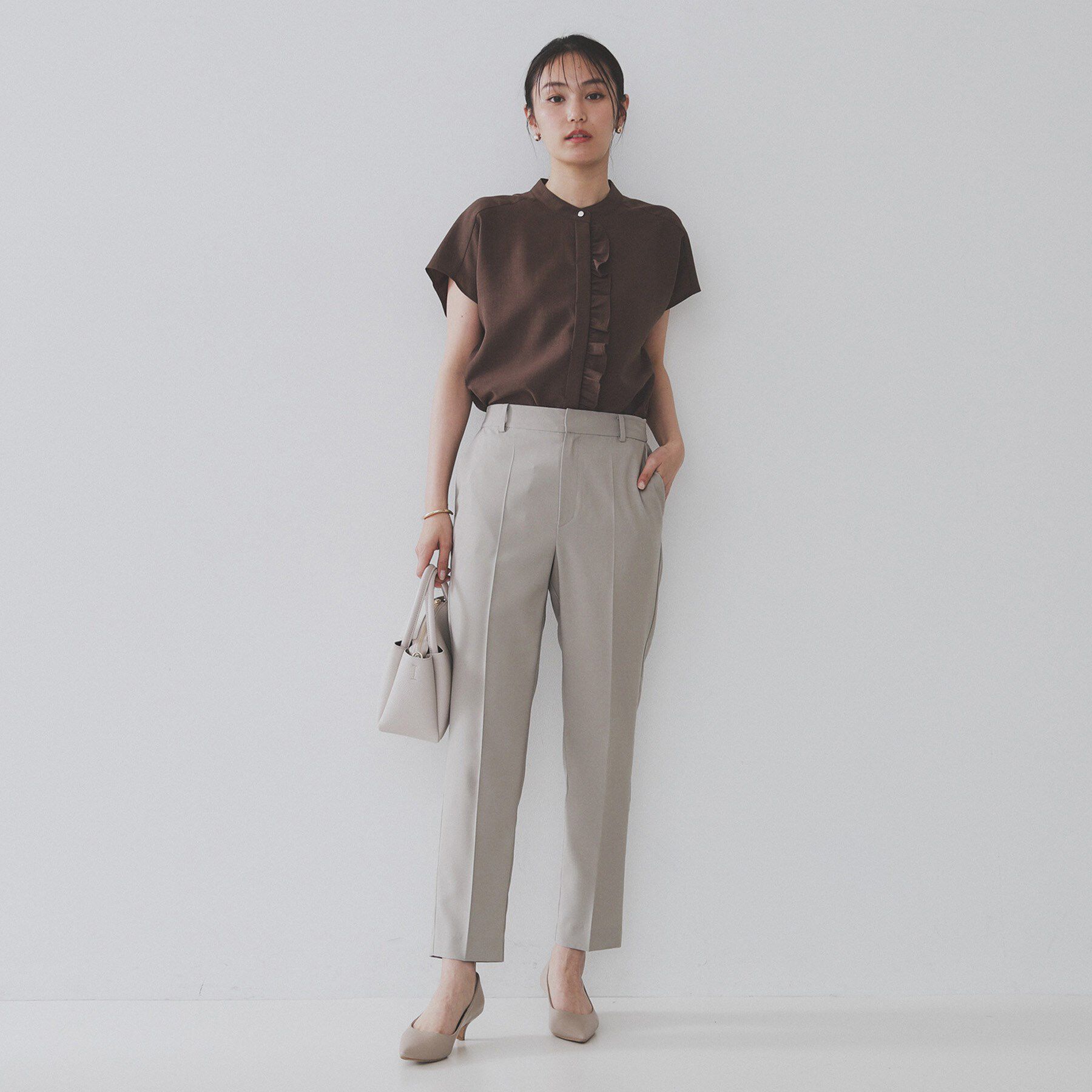 OPAQUE.CLIP「ストレッチリネンライク美脚テーパードパンツ【洗濯機洗い可/吸水速乾】」|その他|