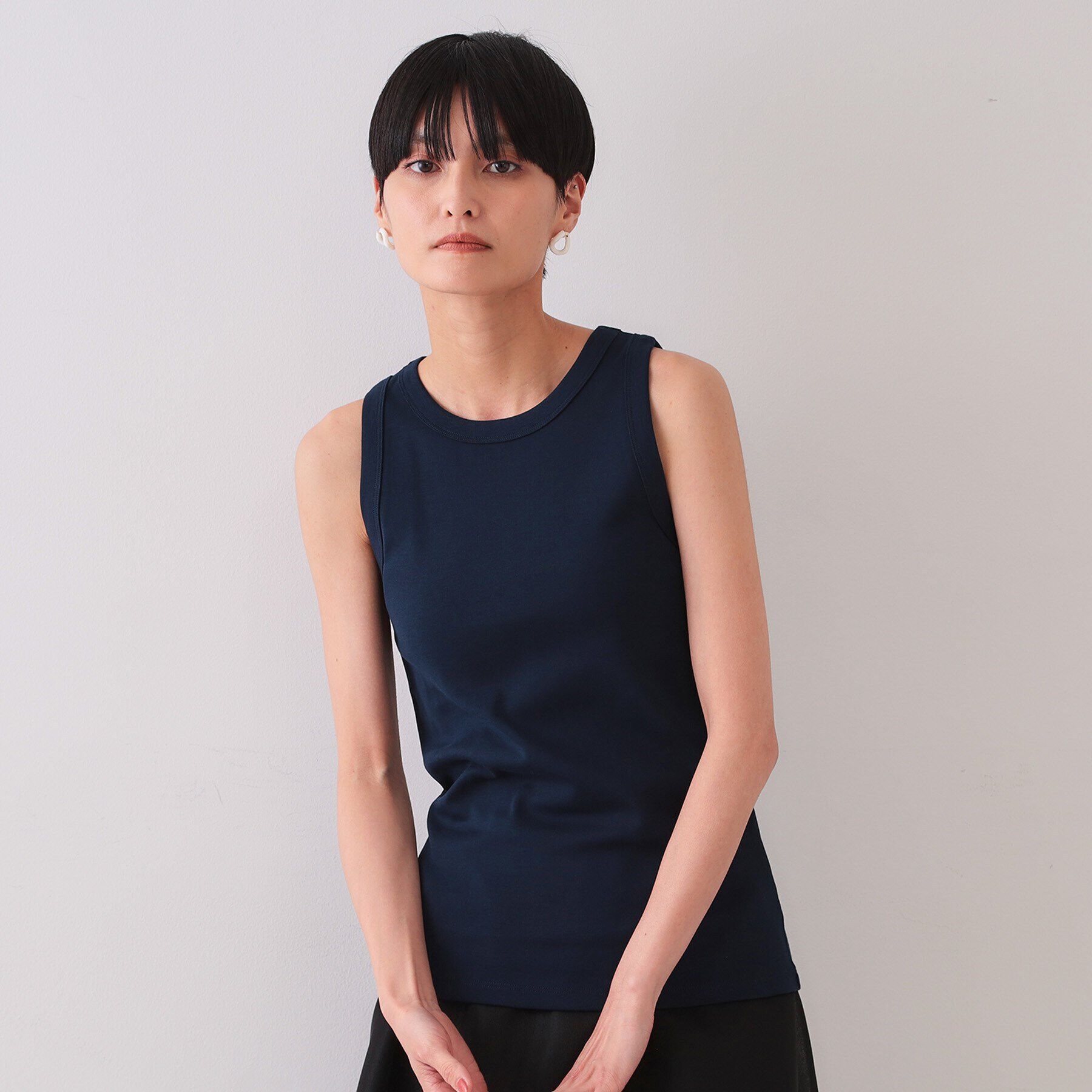 OPAQUE.CLIP「フライスアメリカンスリーブタンクトップ」|キャミソール|