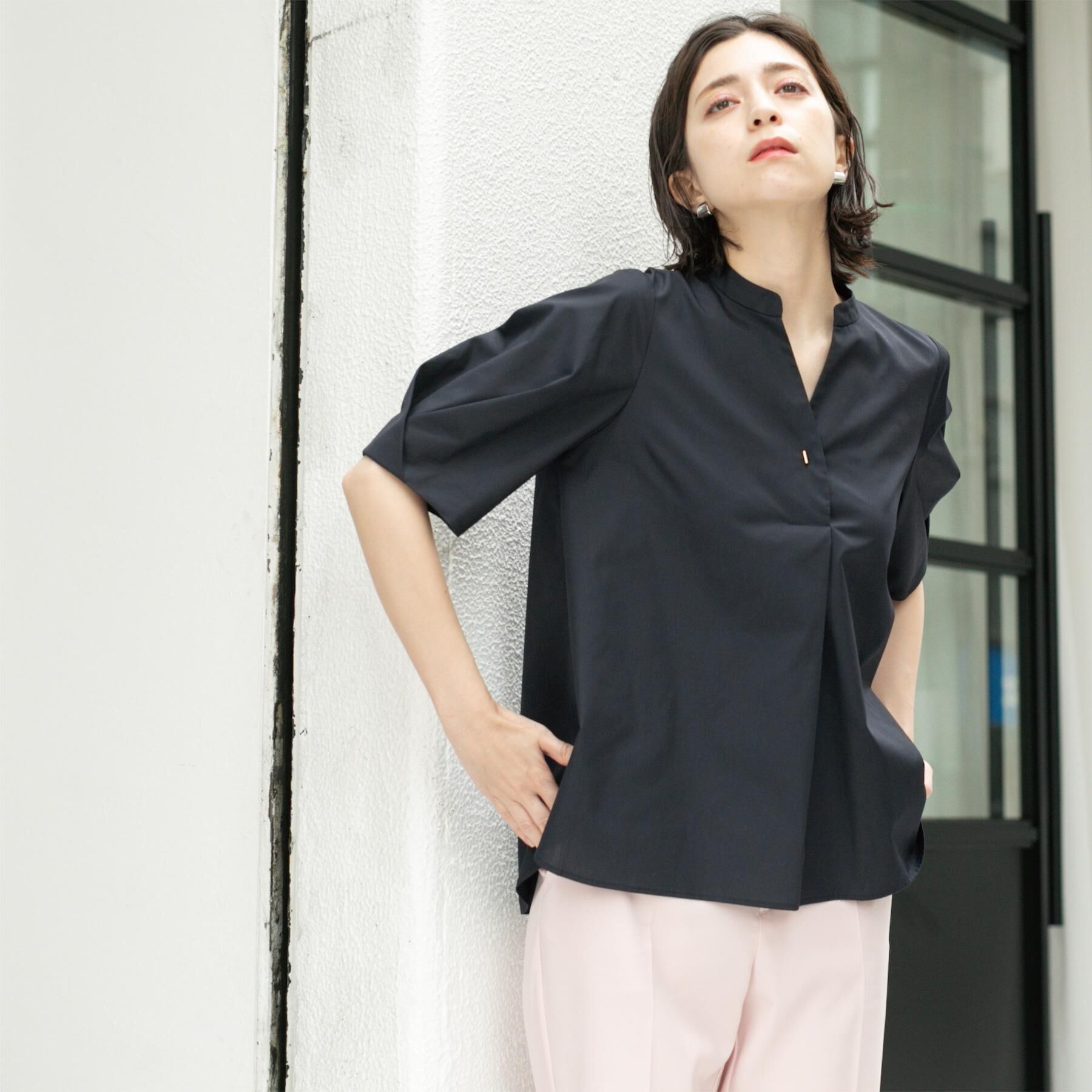 OPAQUE.CLIP「スキッパータックスリーブブラウス【洗濯機洗い可】」|シャツ・ブラウス|