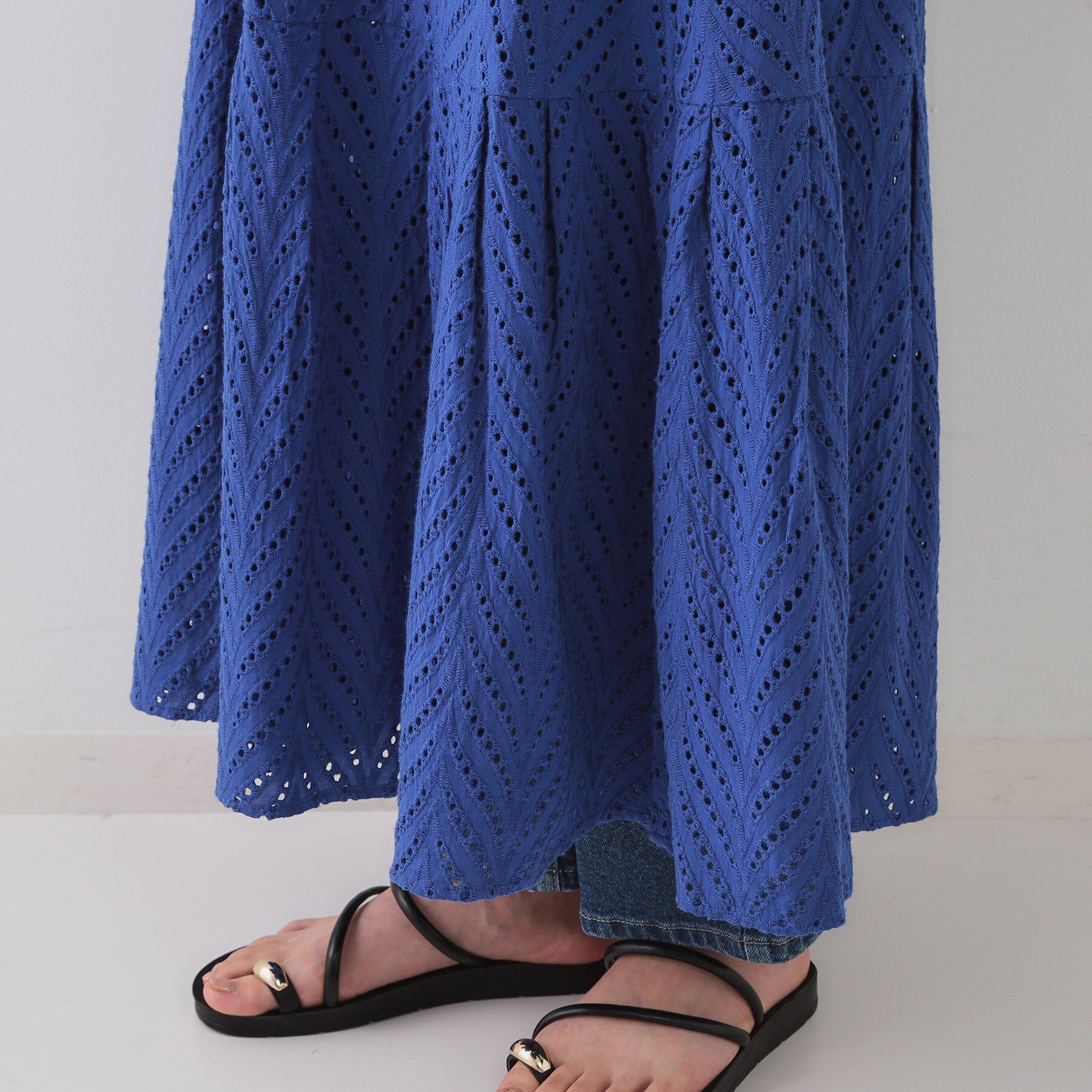 OPAQUE.CLIP「インドコットンアイレット刺繍キャミワンピース【洗える】」|ワンピース|