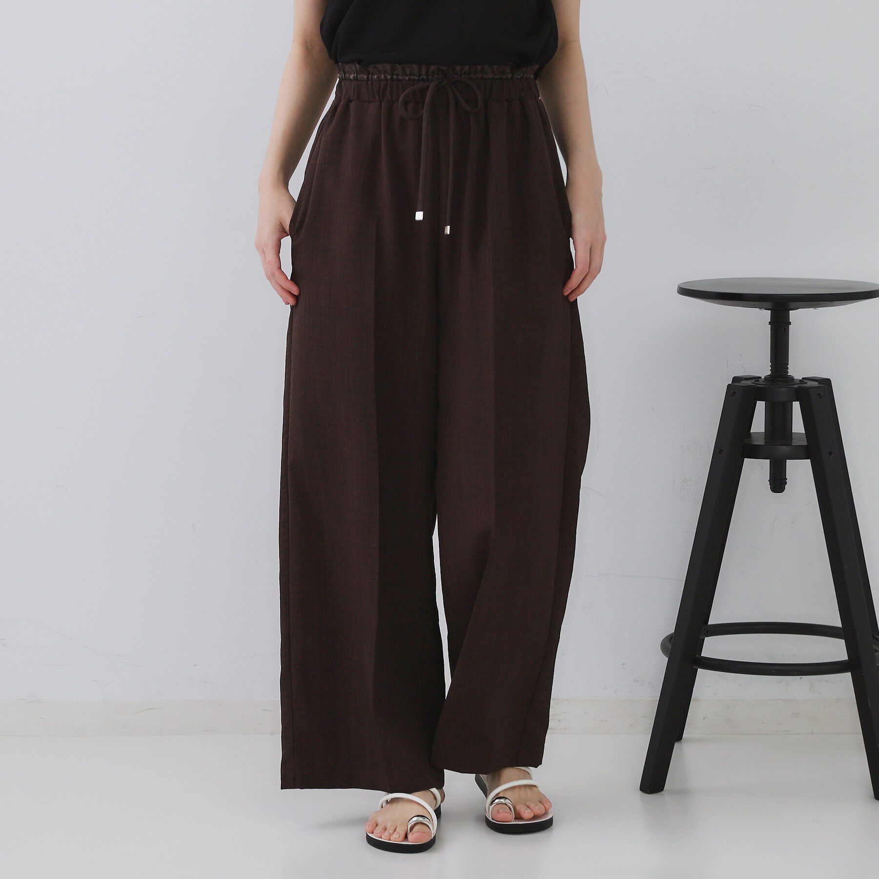 OPAQUE.CLIP「ウエストサテン使いイージーワイドパンツ【洗濯機洗い可】」|その他|