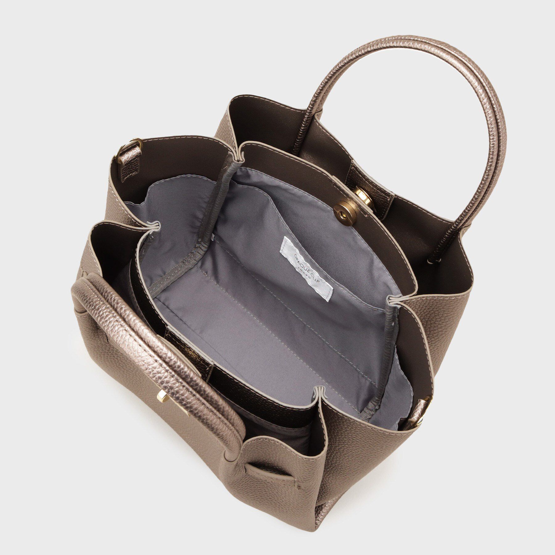 OPAQUE.CLIP「【軽量/2WAY/通勤対応】フロントベルトデザインミドルトートバッグ」|ショルダー・メッセンジャー|