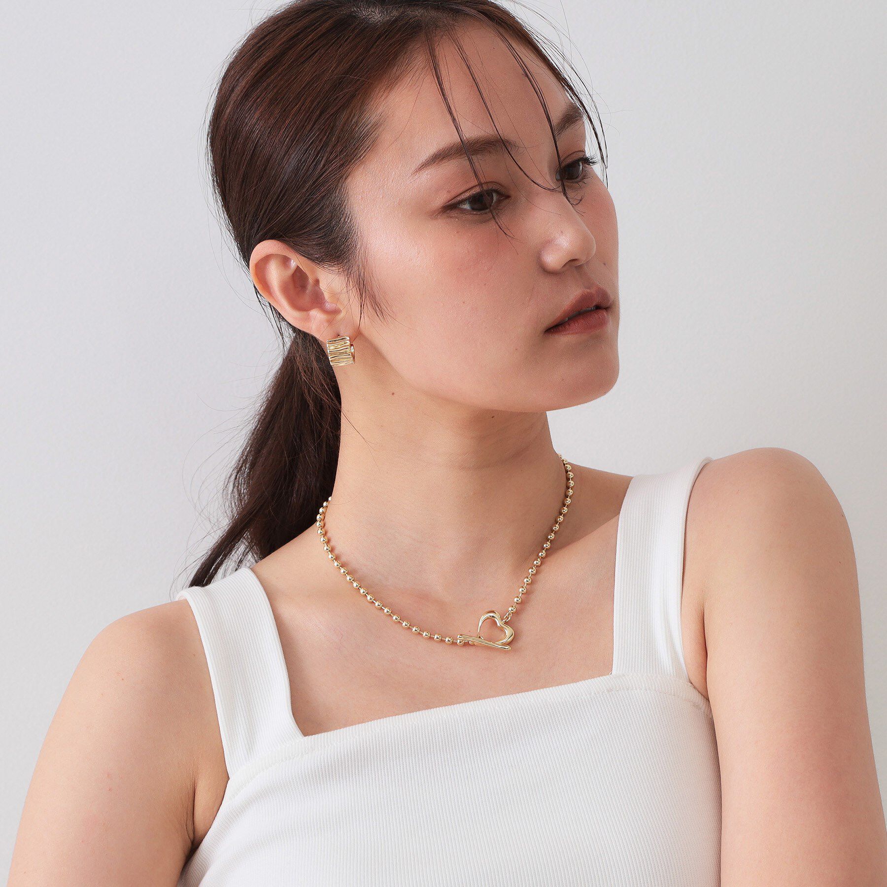 OPAQUE.CLIP「ハートマンテル ボールチェーンネックレス」|ネックレス|