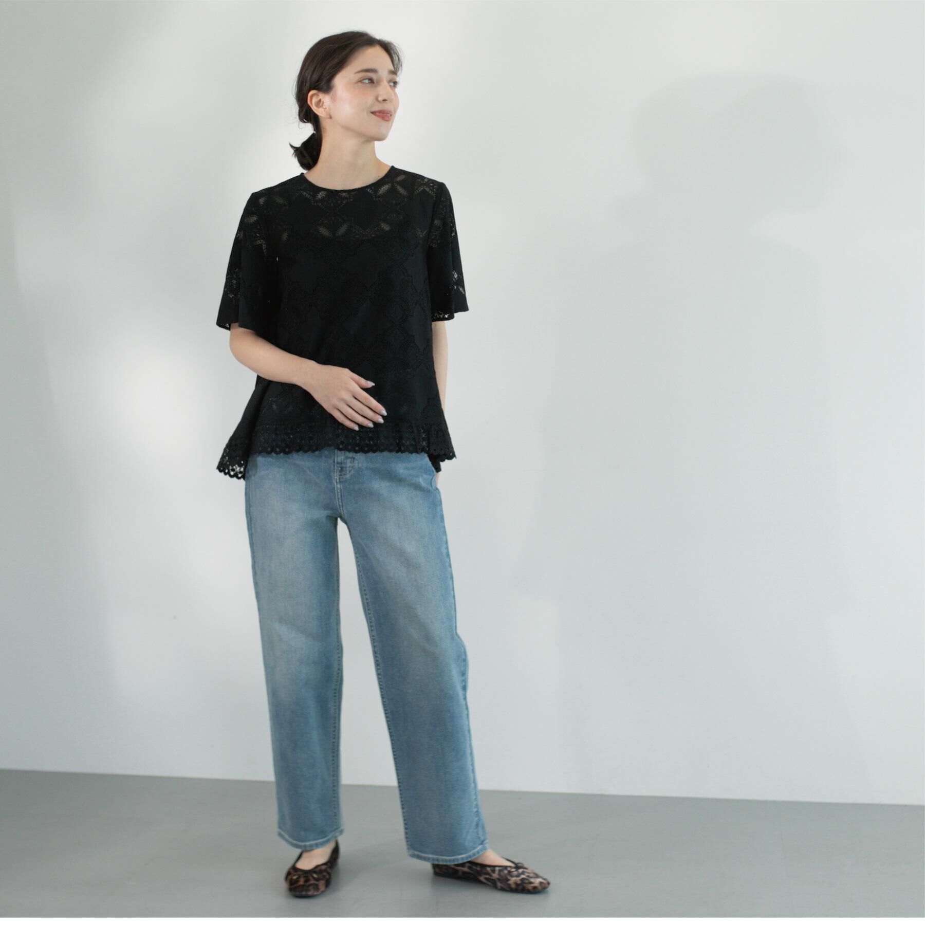 OPAQUE.CLIP「ストレッチストレートデニム【洗濯機洗い可】」|デニム|