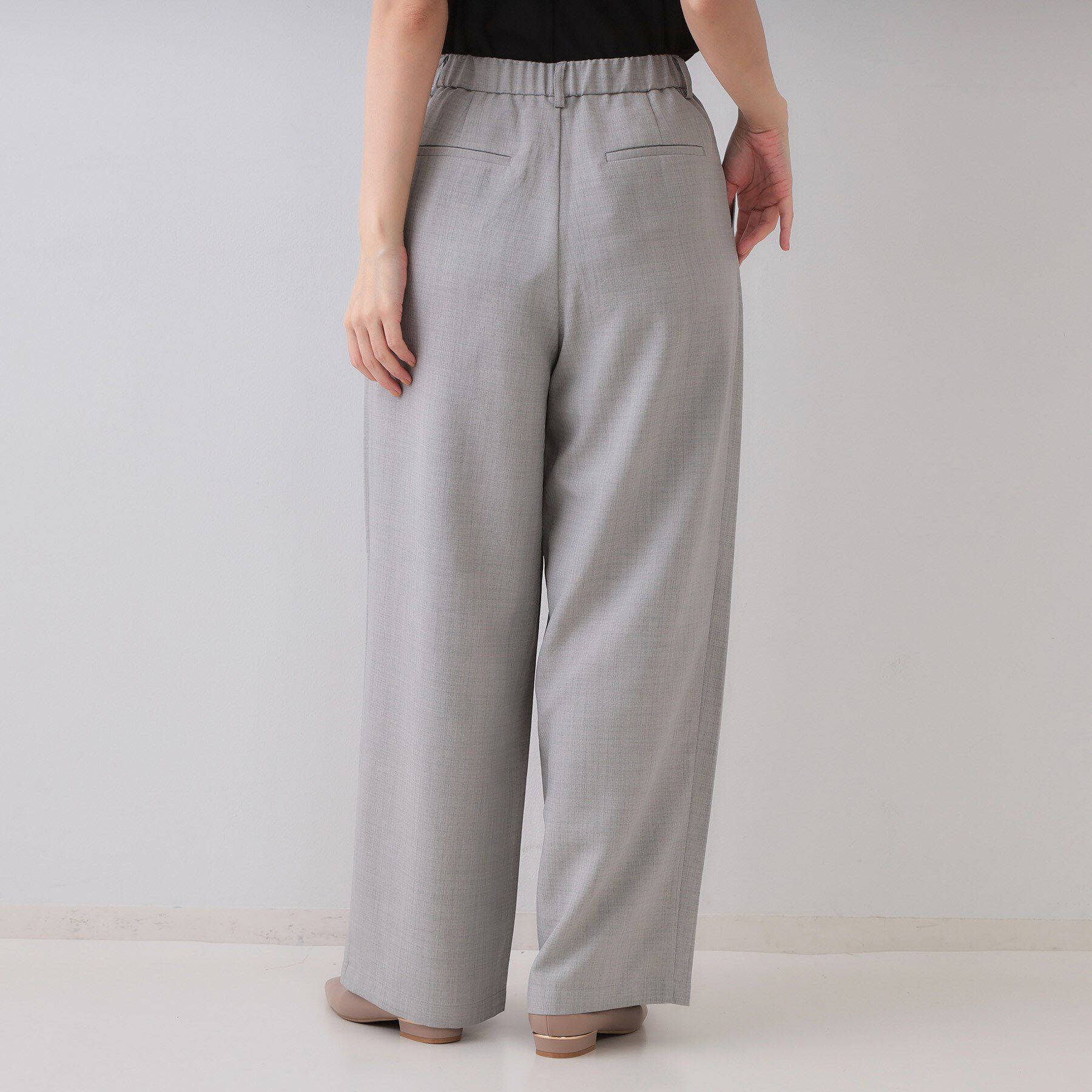 OPAQUE.CLIP「リネンライクタックワイドパンツ【洗濯機洗い可】」|その他|