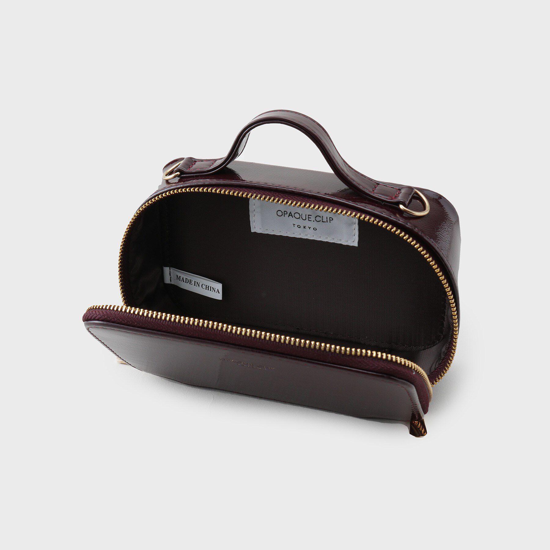 OPAQUE.CLIP「【2WAY/ミラー付き】エナメルバニティーポーチ」|ポーチ|