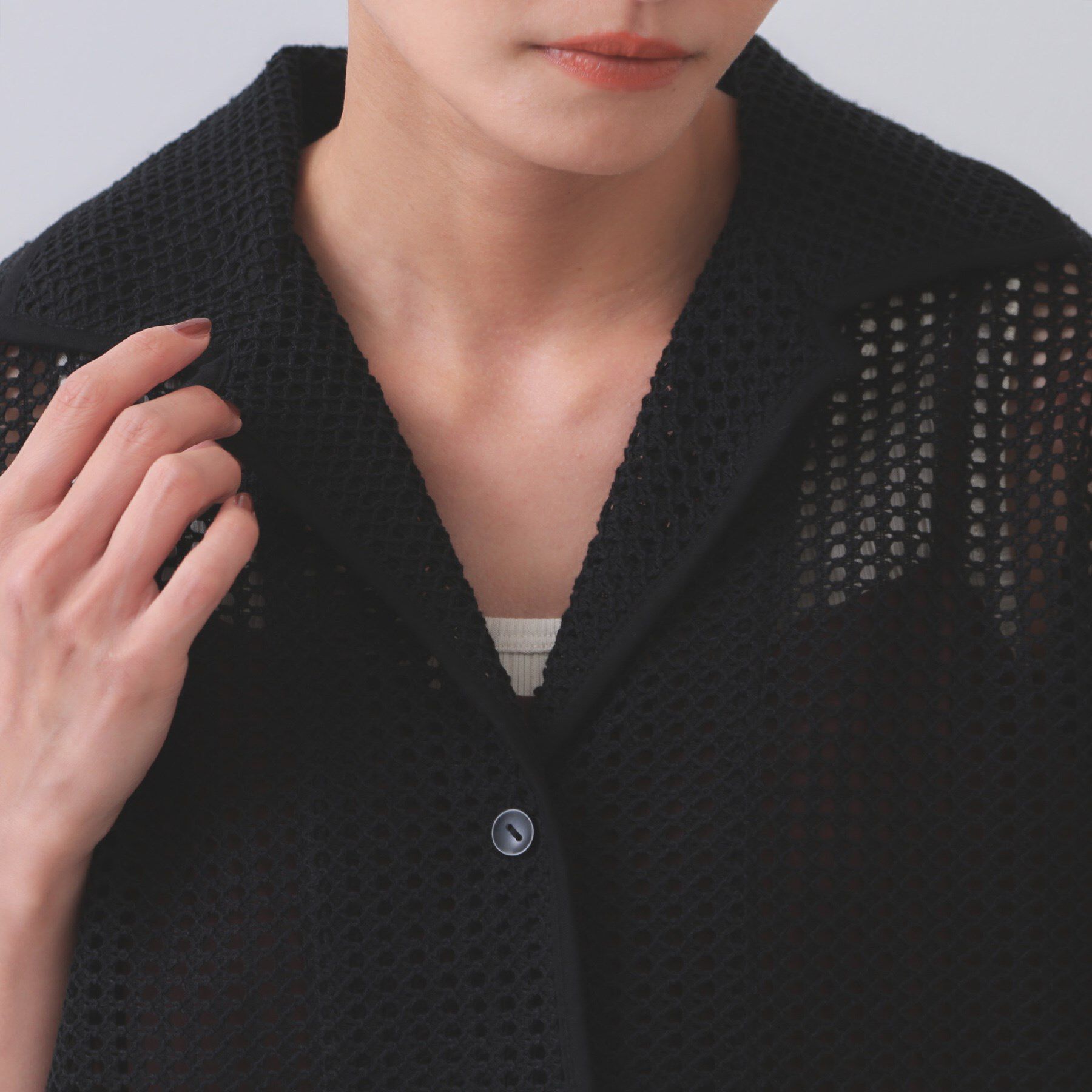 OPAQUE.CLIP「メッシュ開襟シャツ【洗濯機洗い可】」|シャツ・ブラウス|