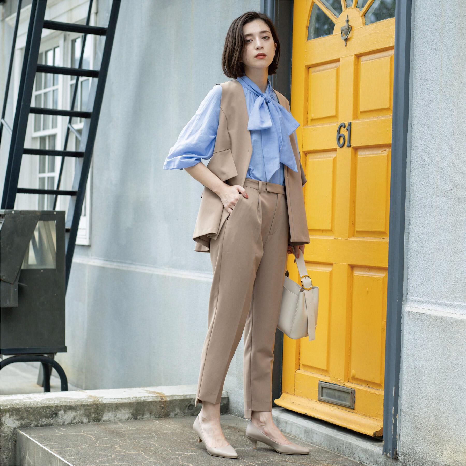 OPAQUE.CLIP「フリルペプラムジレ/セットアップ対応可【洗濯機洗い可】」|ベスト・ジレ|