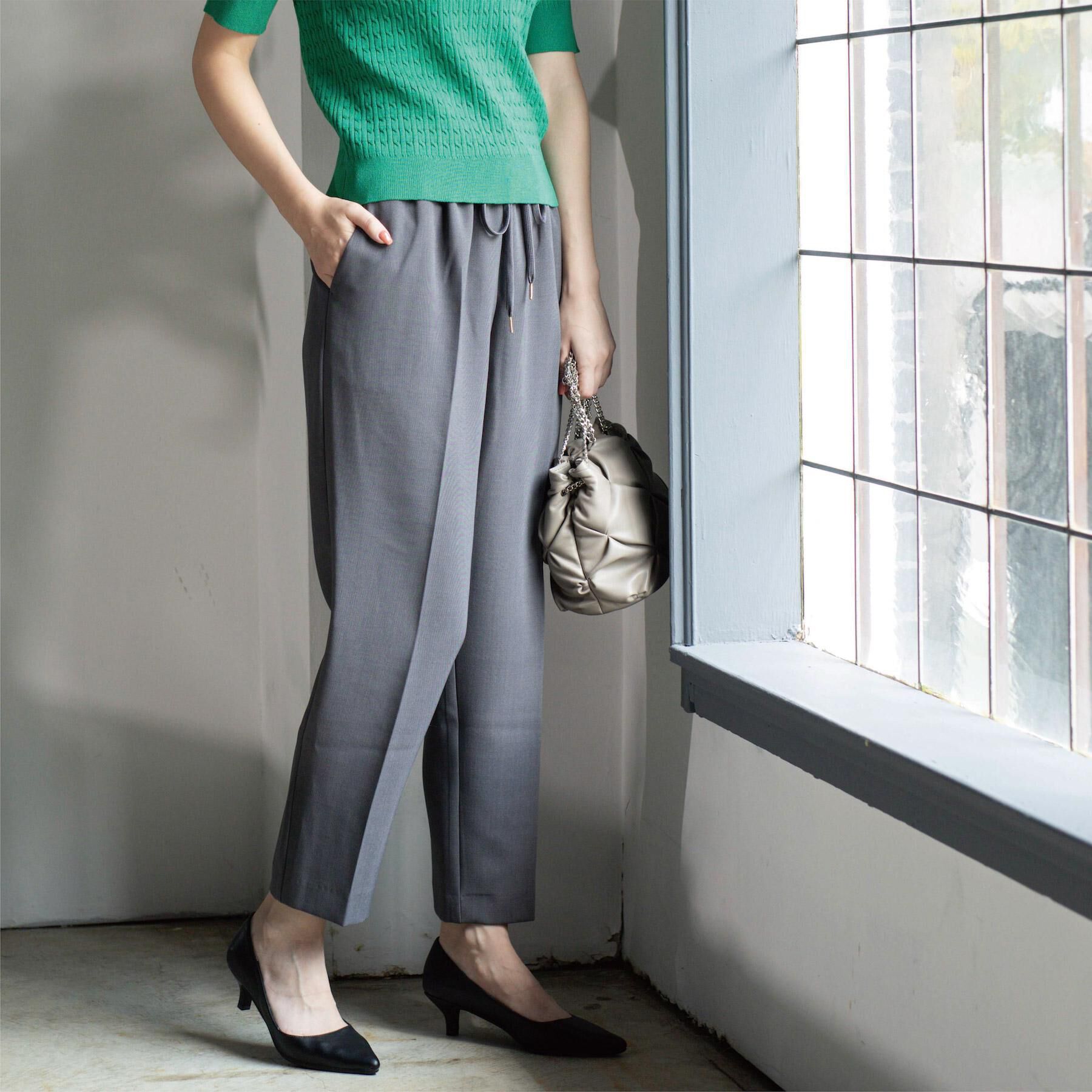 OPAQUE.CLIP「ストレッチ美脚イージーテーパードパンツ【防シワ/洗濯機洗い可】」|その他|グレー(012)