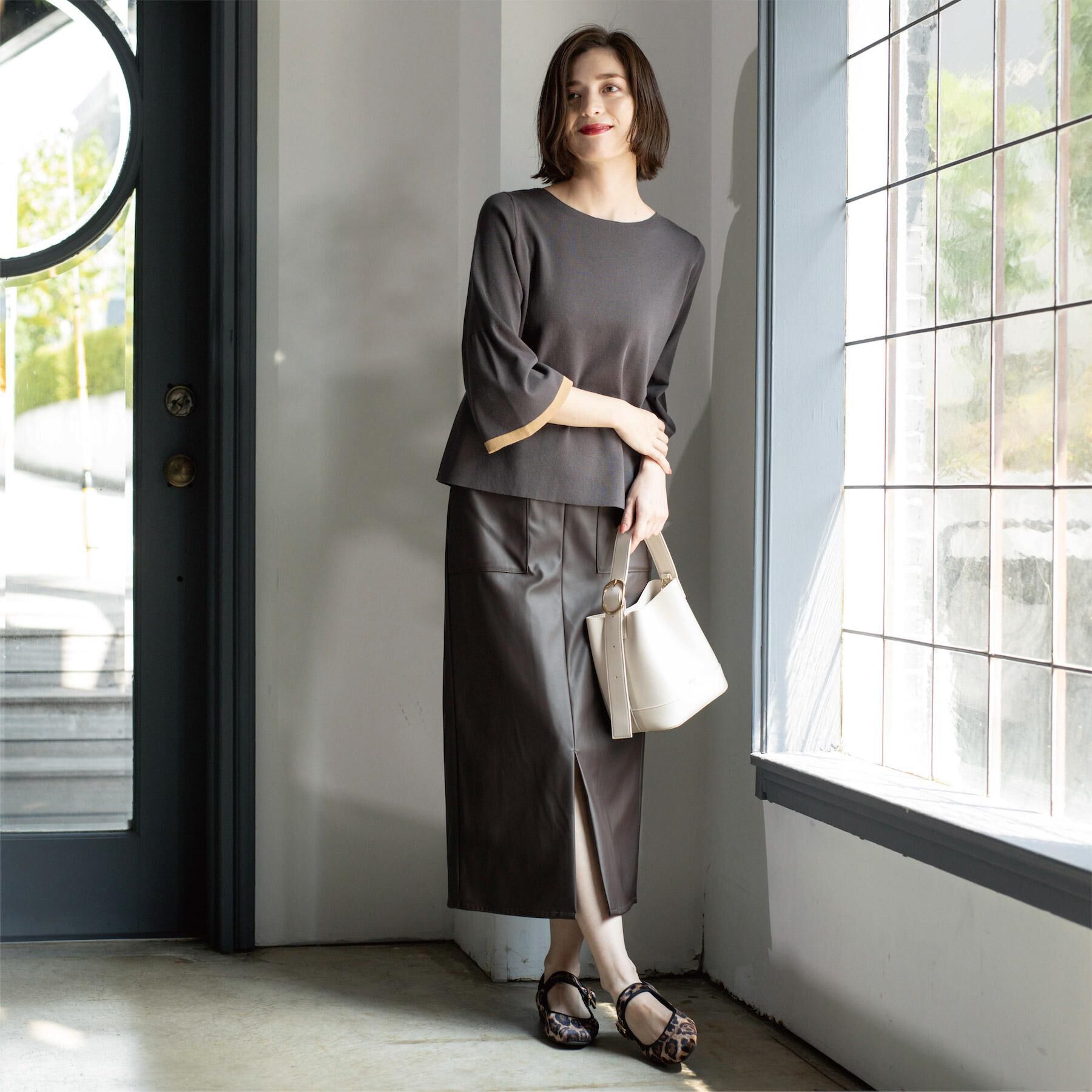 OPAQUE.CLIP「ストレッチダブルポケットタイトスカート【洗える】」|スカート|