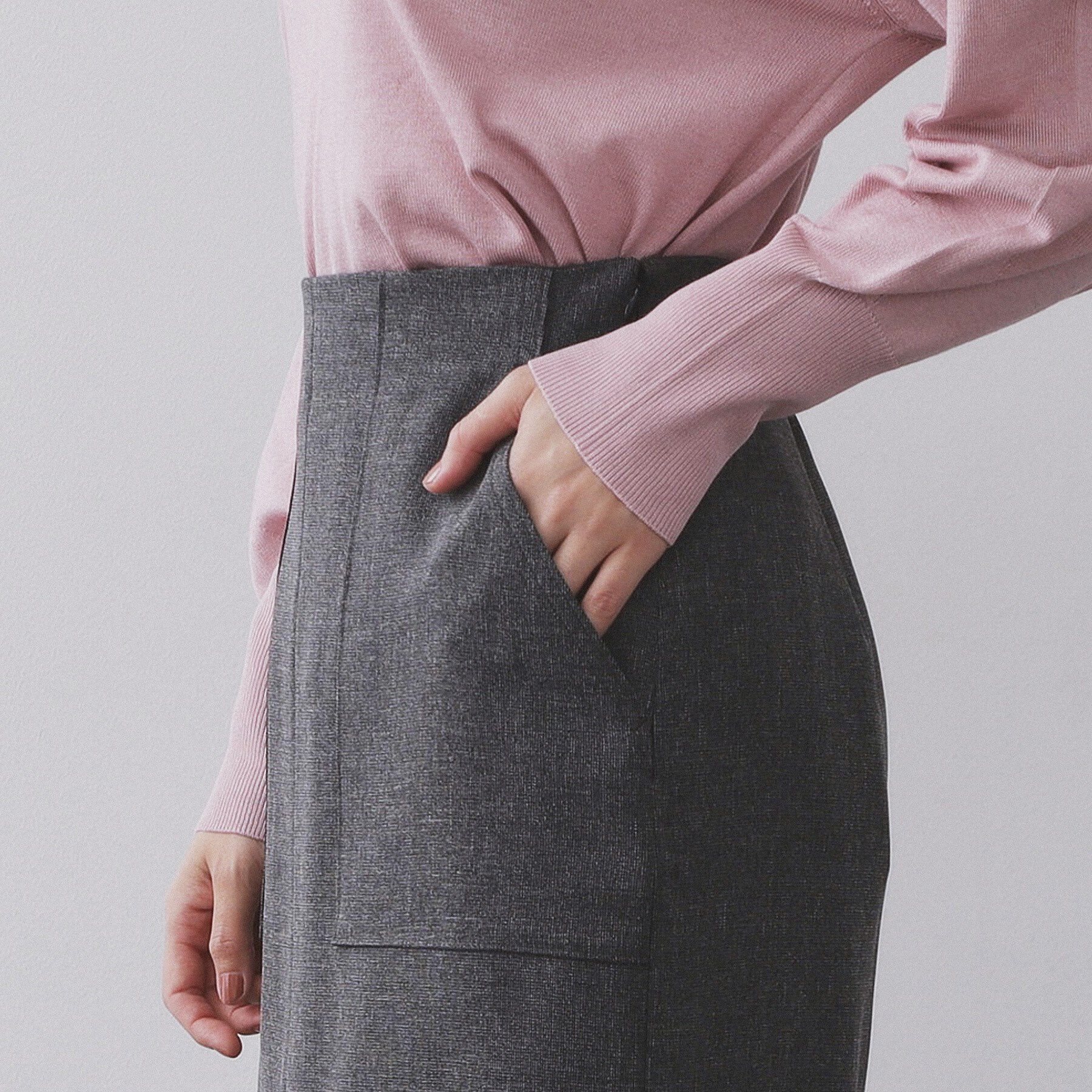 OPAQUE.CLIP「ストレッチダブルポケットタイトスカート【洗える】」|スカート|