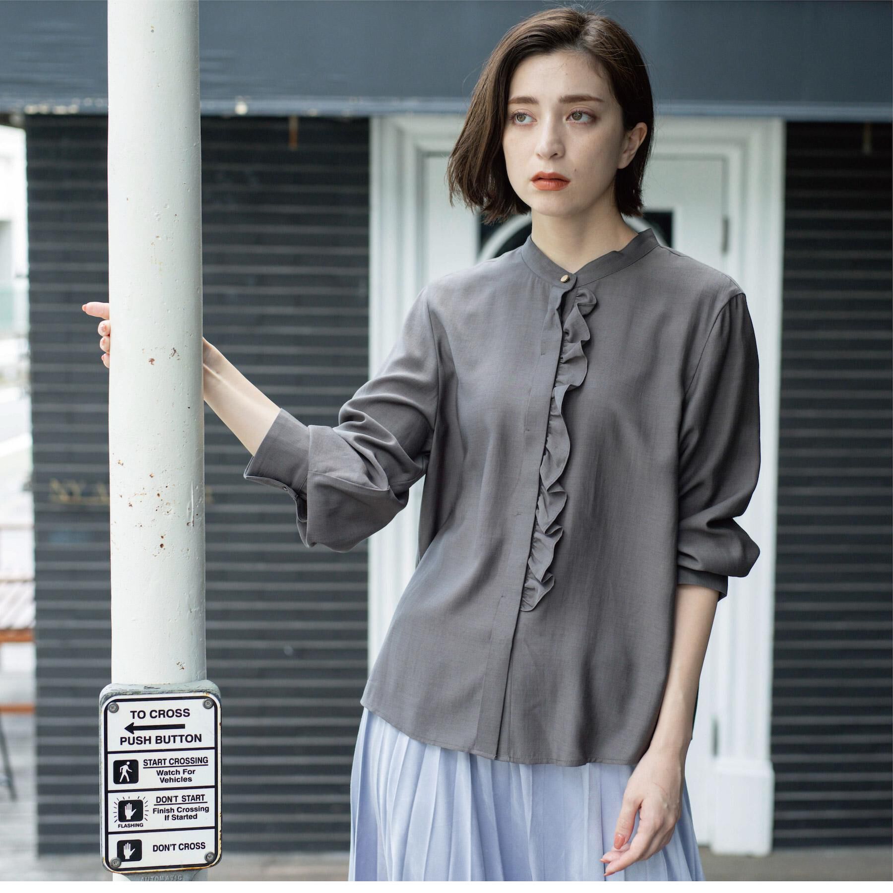 OPAQUE.CLIP「フロントフリルブラウス【洗濯機OK】」|シャツ・ブラウス|