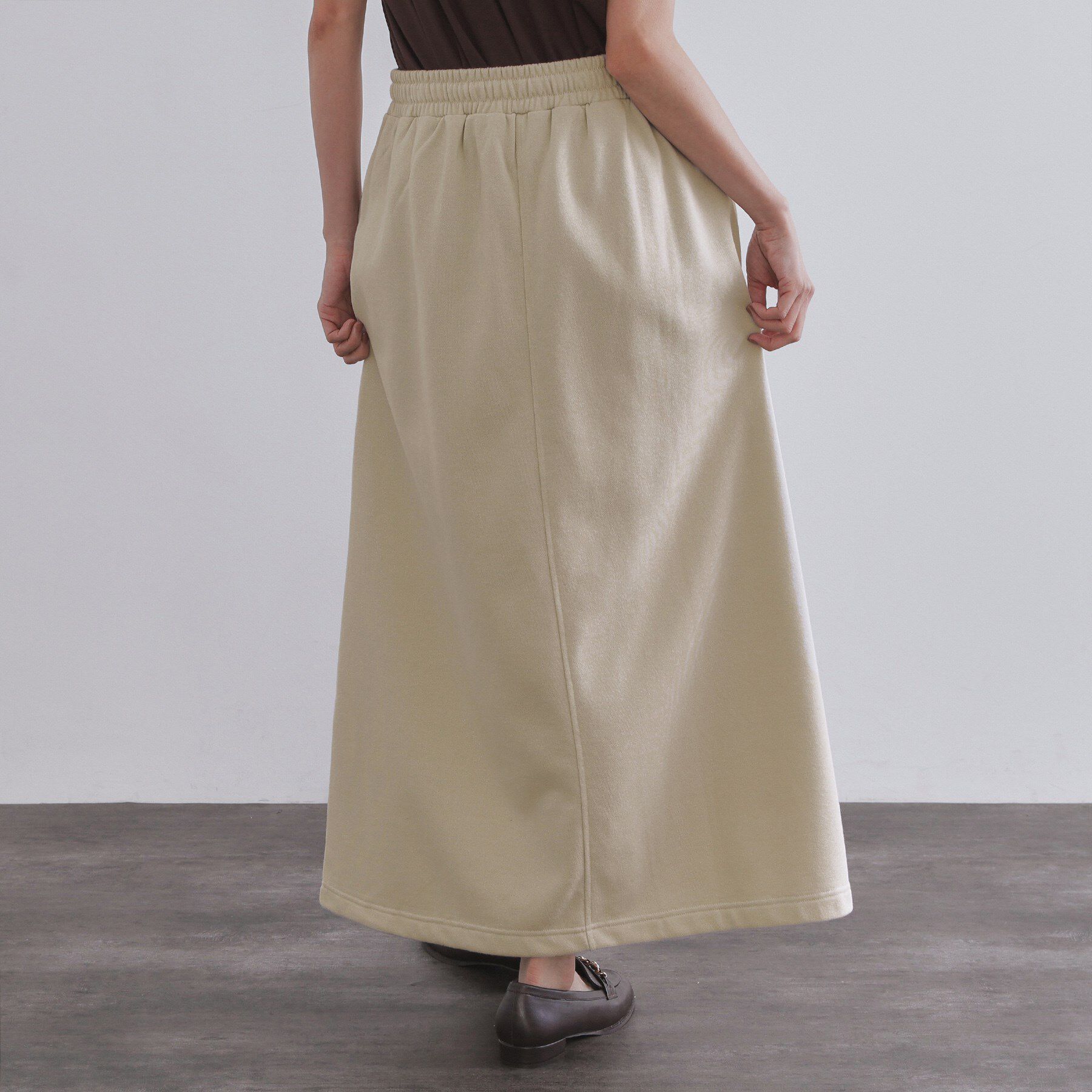 OPAQUE.CLIP「ラメスウェットイージーロングスカート【洗濯機洗い可】」|スカート|