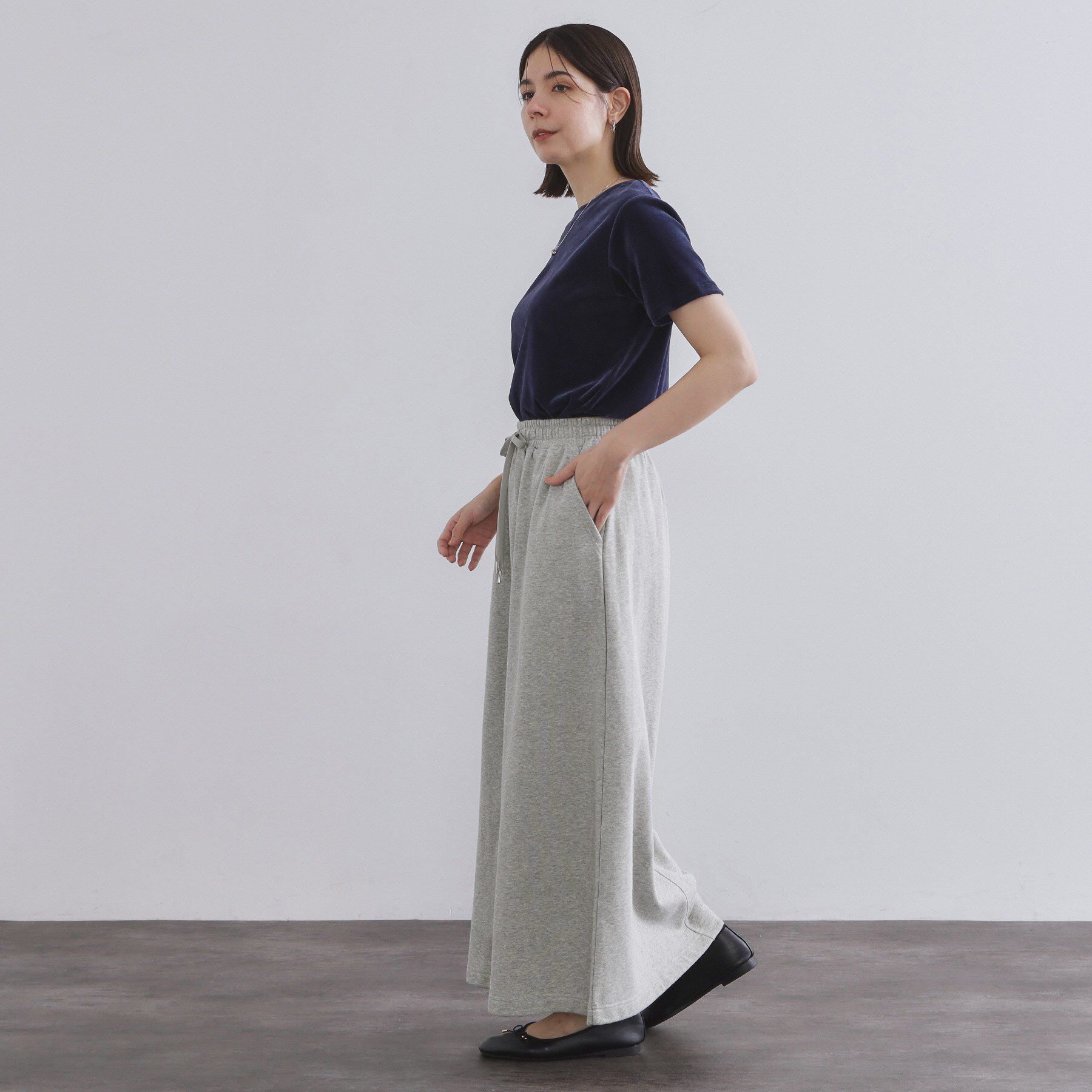 OPAQUE.CLIP「ラメスウェットイージーロングスカート【洗濯機洗い可】」|スカート|