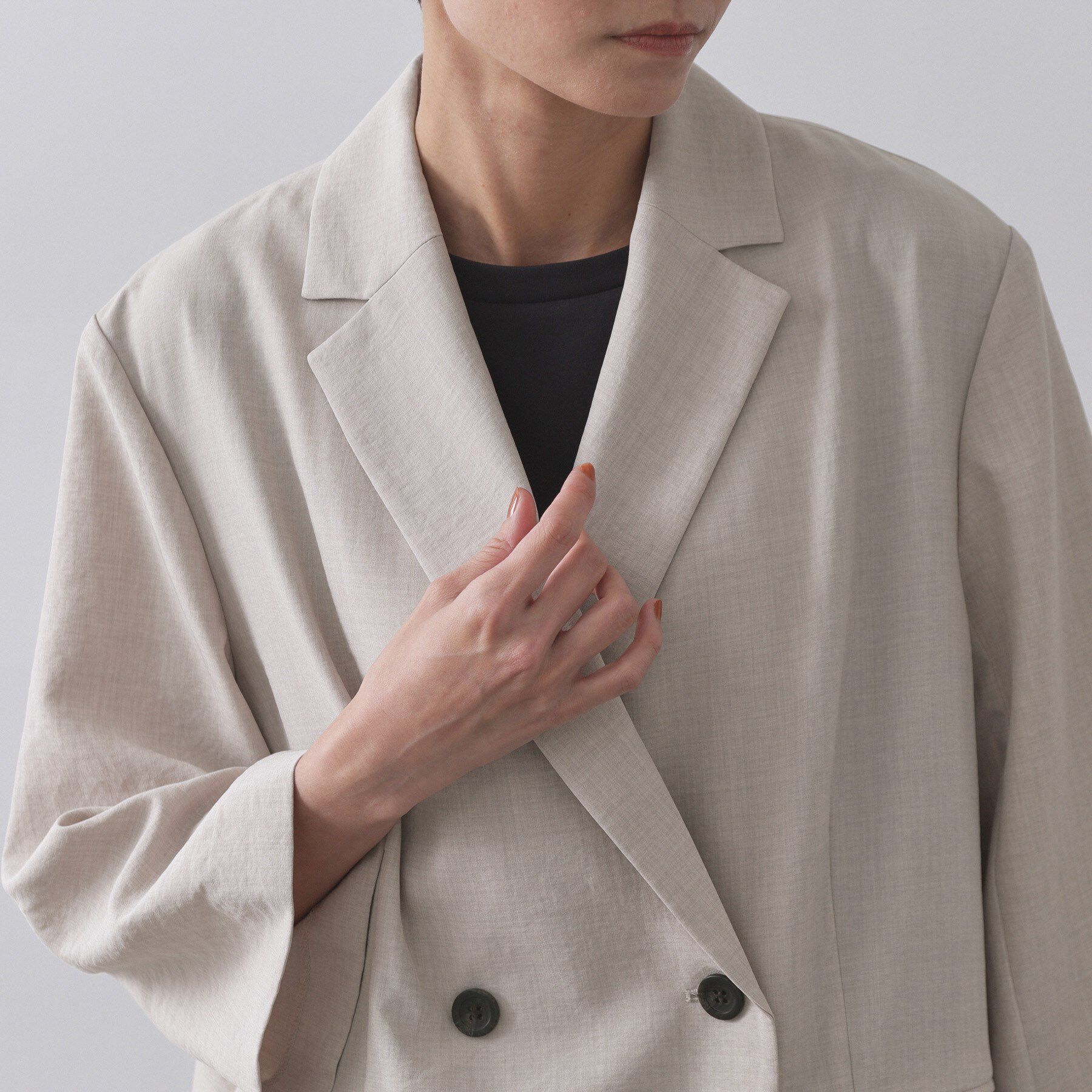 OPAQUE.CLIP「リネンライクダブルジャケット【洗える】」|テーラードジャケット|