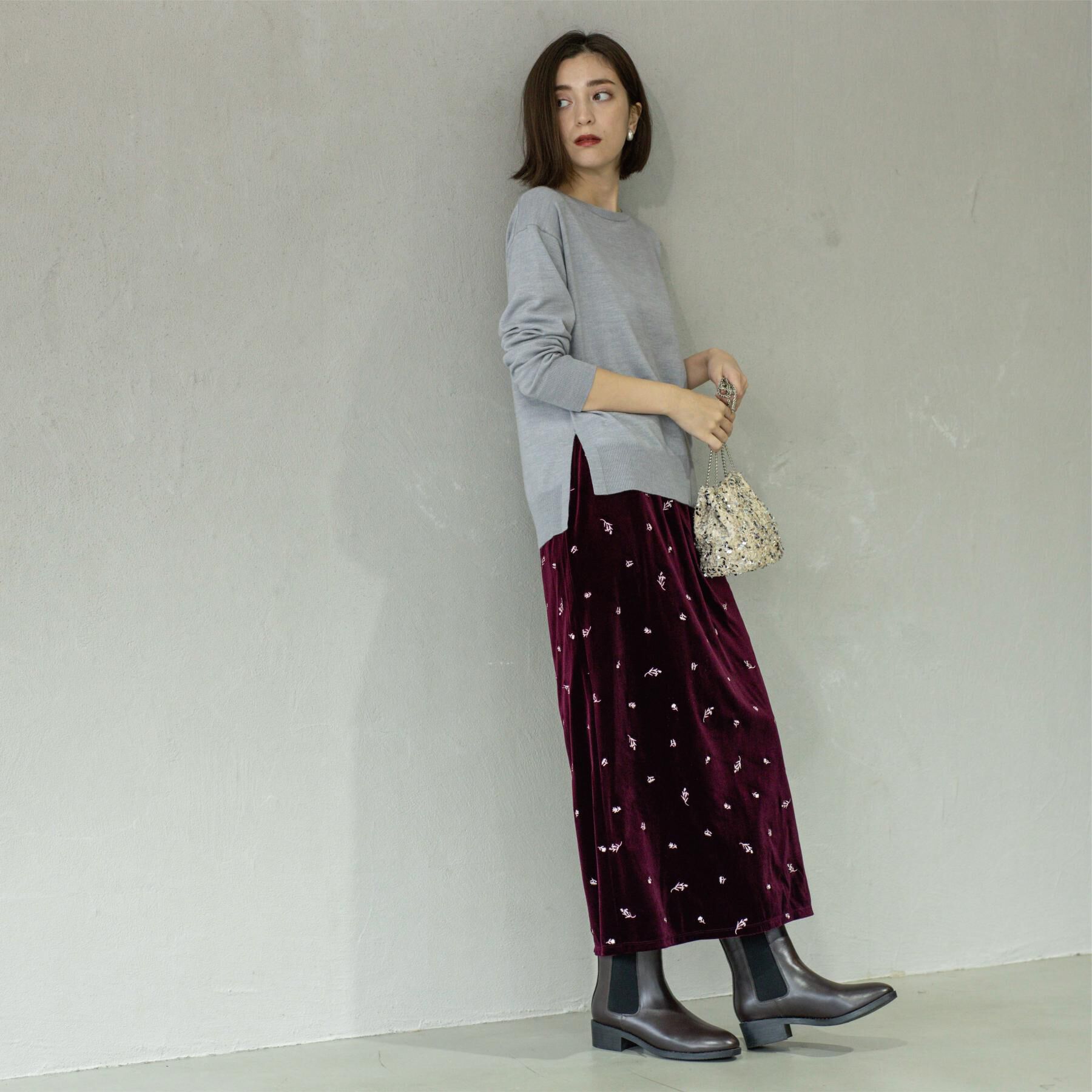 OPAQUE.CLIP「ボートネックニット/エクストラファインメリノウール【THEシリーズ/洗濯機OK】」|ニット・セーター|