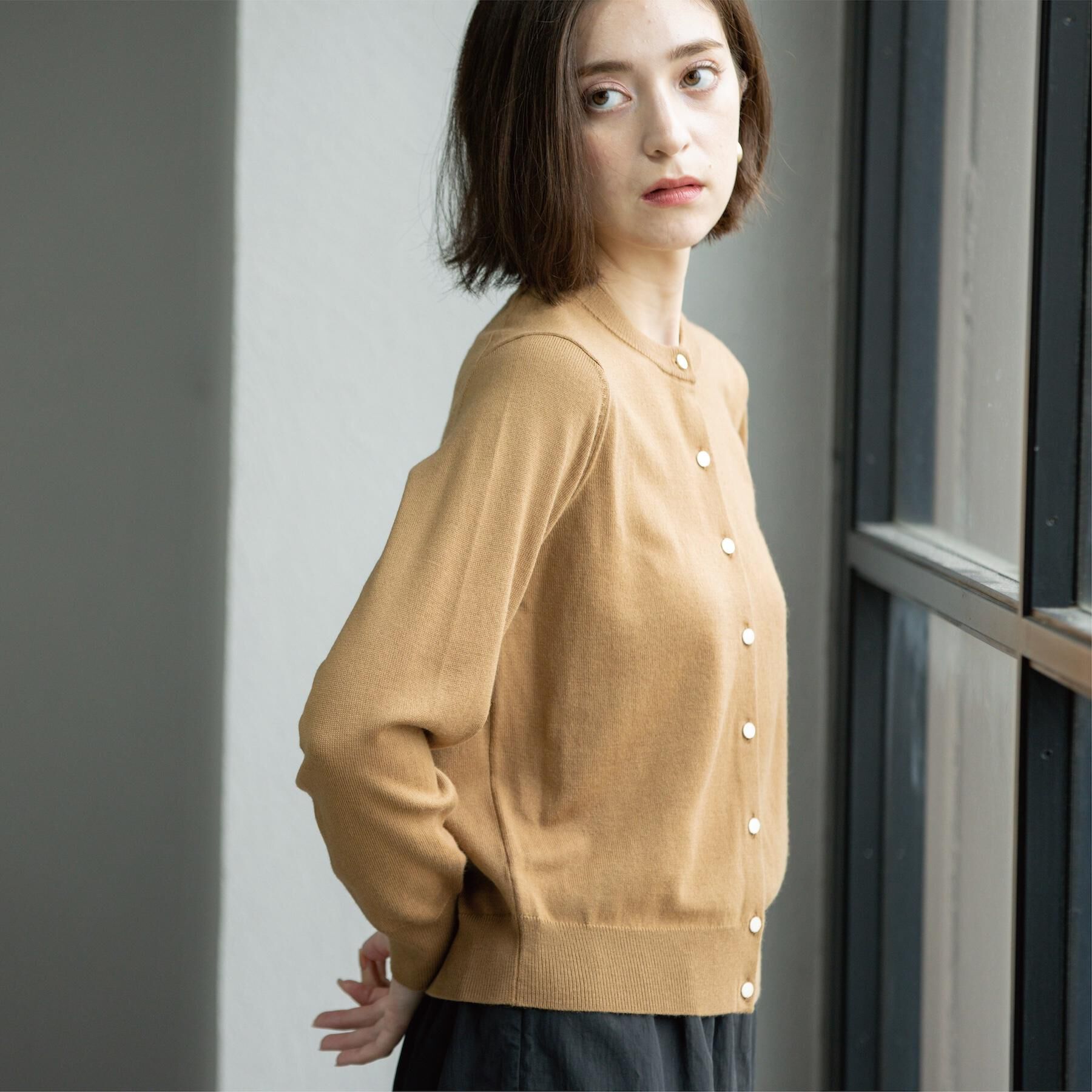 OPAQUE.CLIP「クルーニットカーディガン/エクストラファインメリノウール【THEシリーズ/洗濯機OK】」|カーディガン|